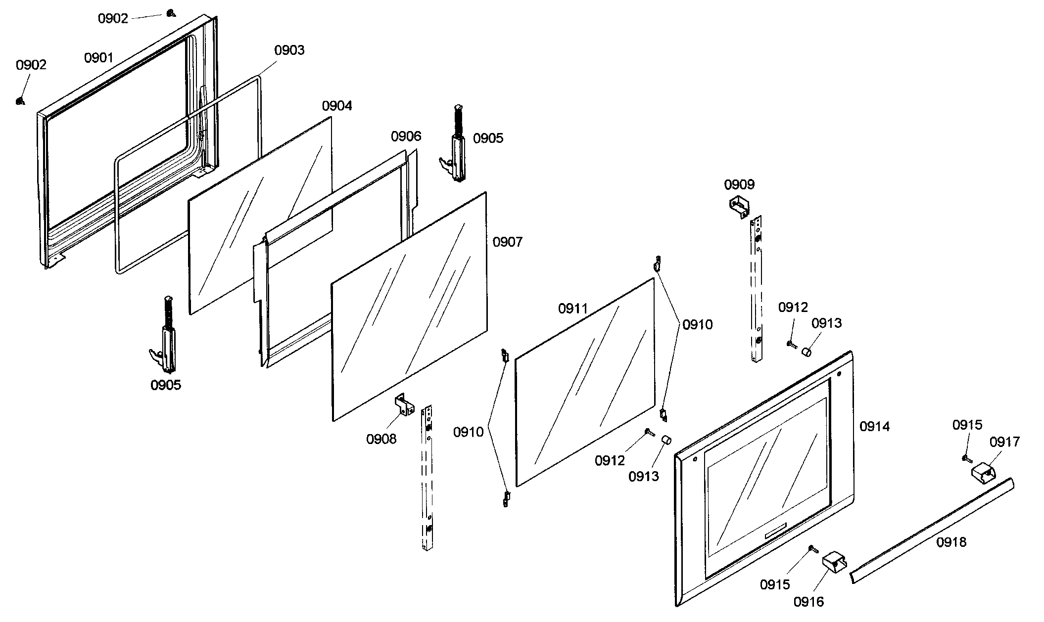 Thermador MEMC301ES01 door assy diagram