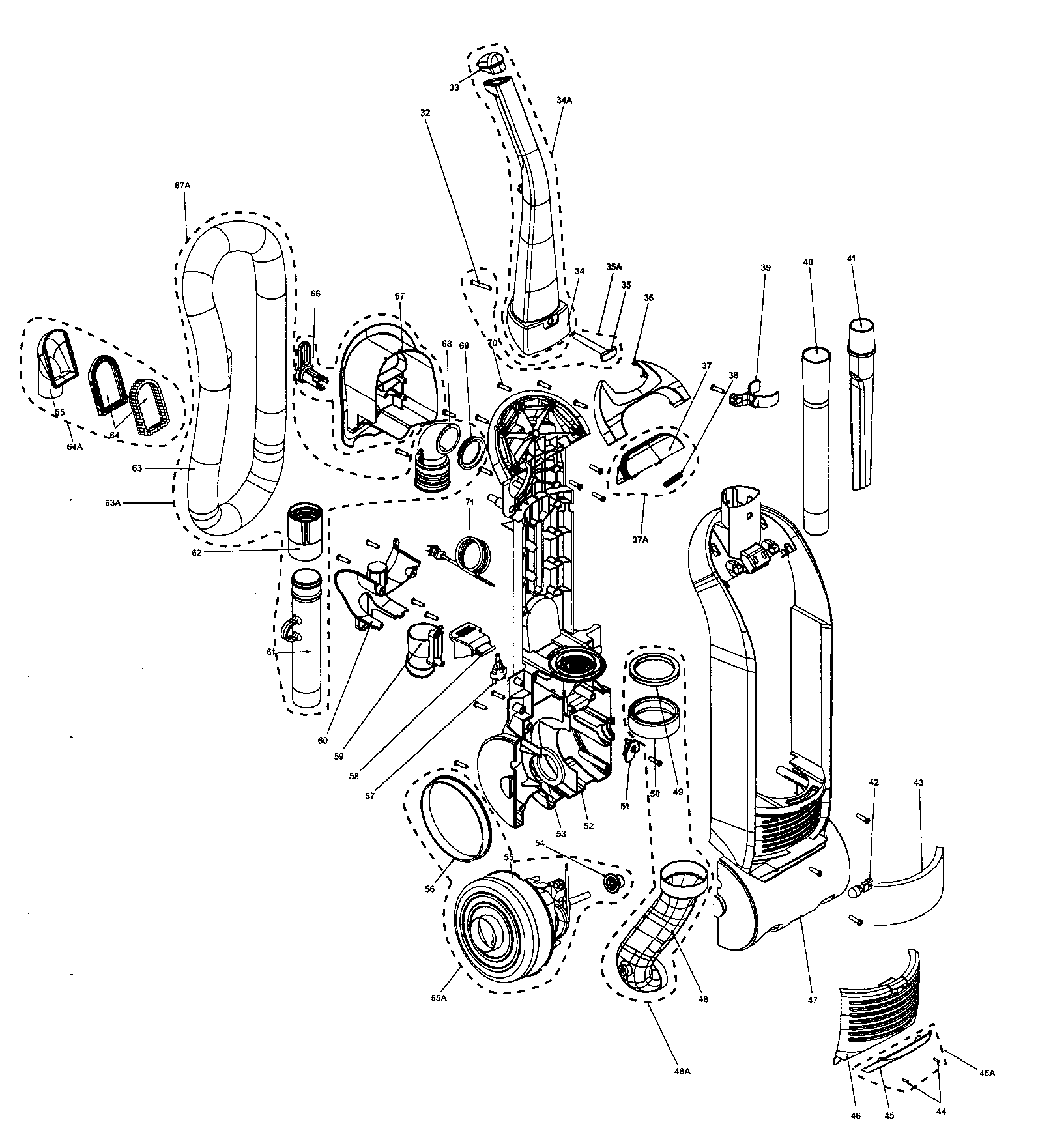 Kenmore 21637000700 main body diagram