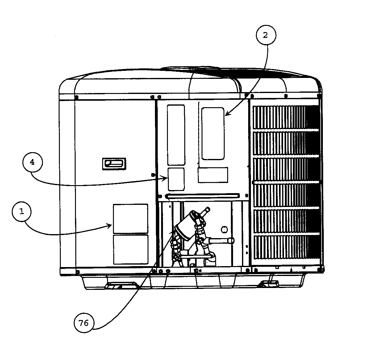 Carrier 25HNA948A0030030 outside view diagram