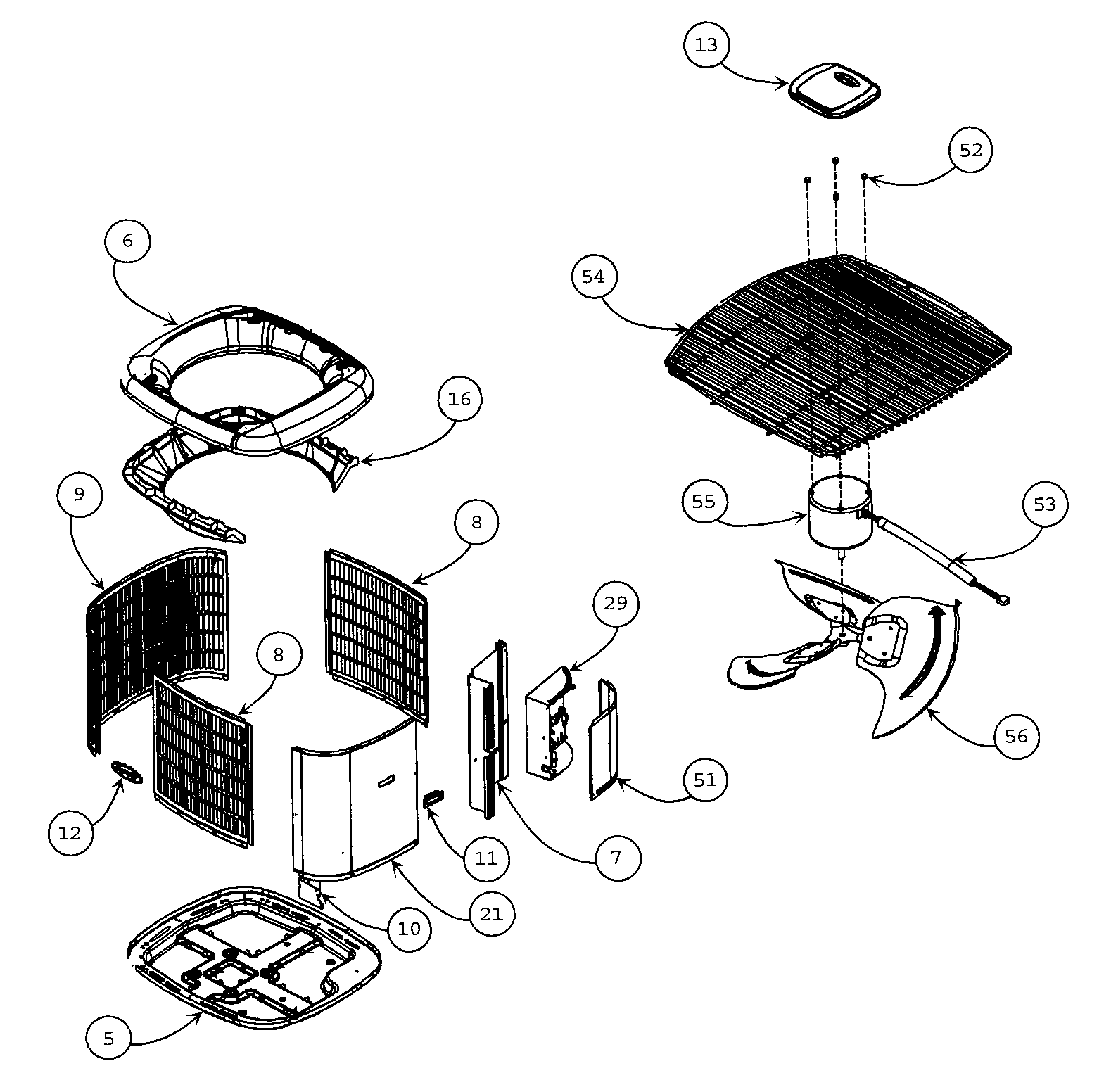 Carrier 25HNA624A0030020 cabinet parts diagram