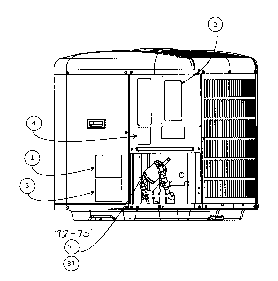 Carrier 25HNA660A0030020 outside view diagram