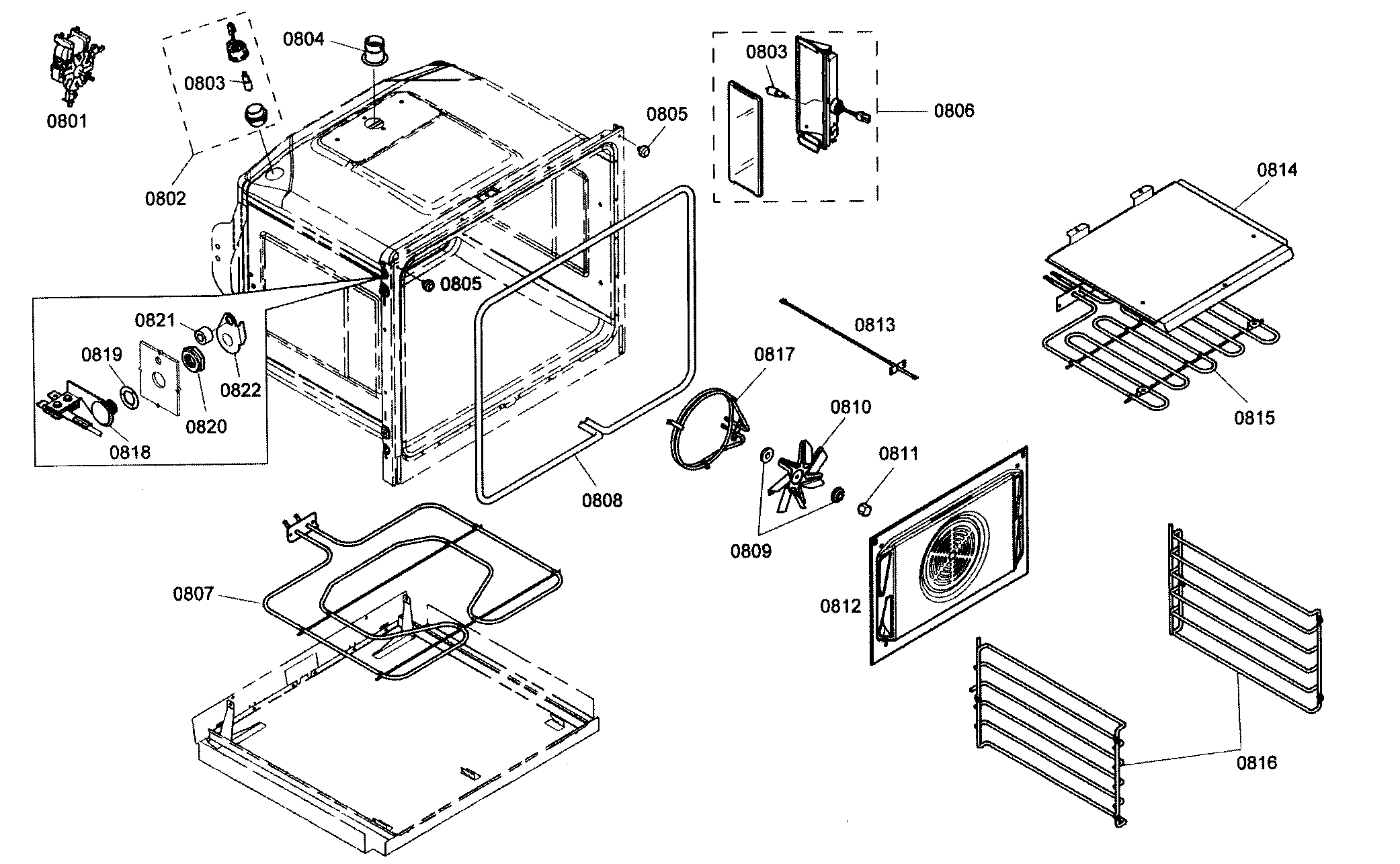 Thermador MEM271ES01 oven parts diagram