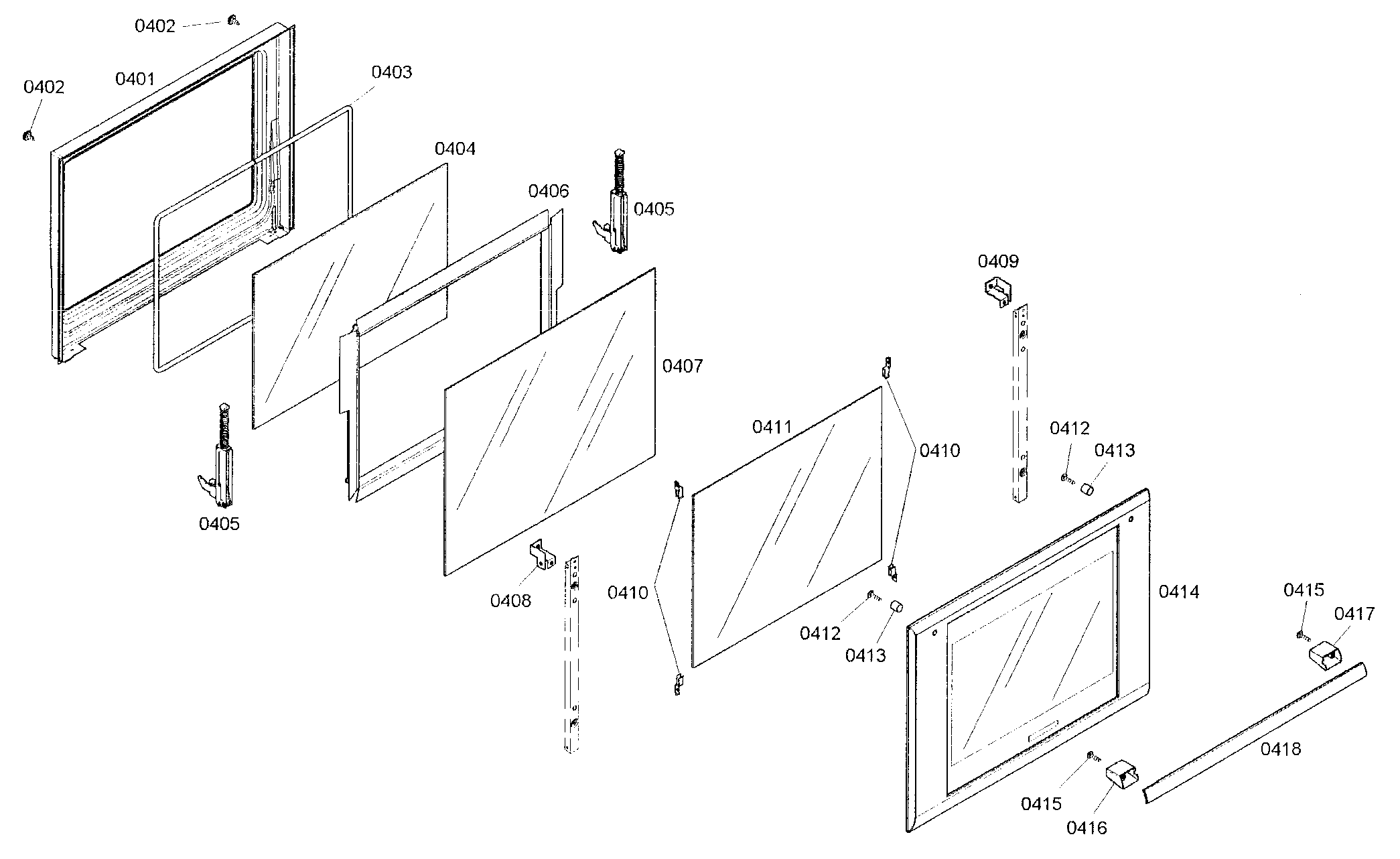 Thermador MED302ES01 top oven door diagram