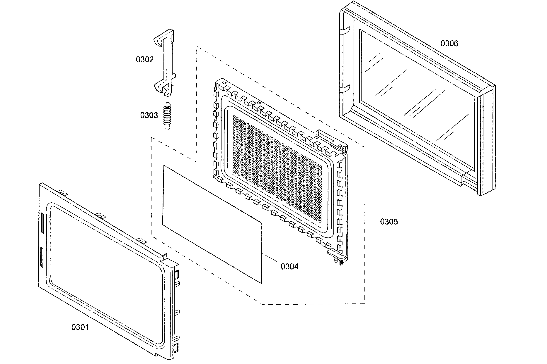 Thermador MEM301ES01 microwave door diagram