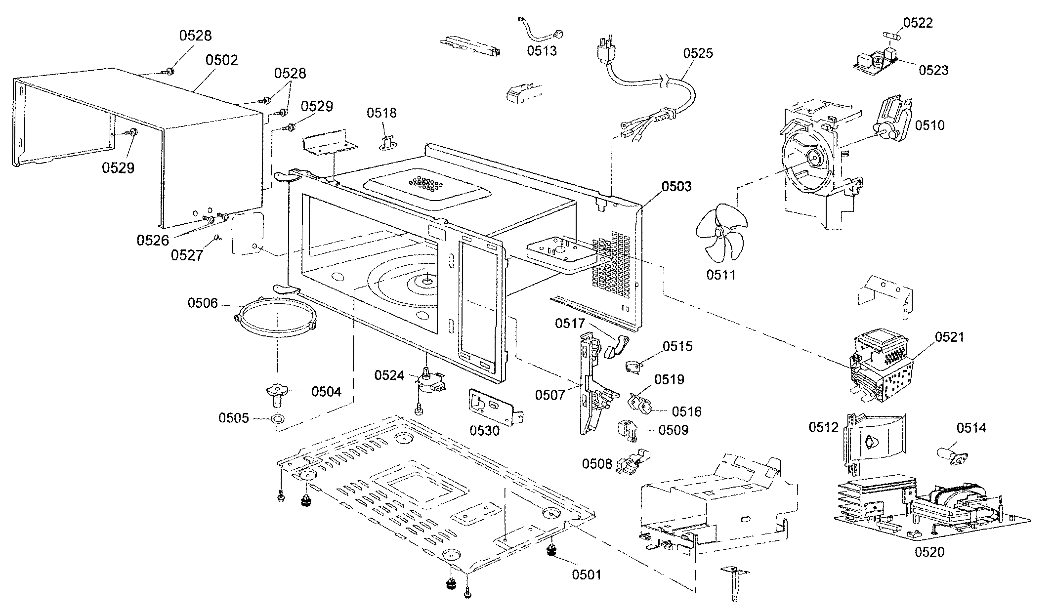 Thermador MEM301ES01 microwave parts diagram