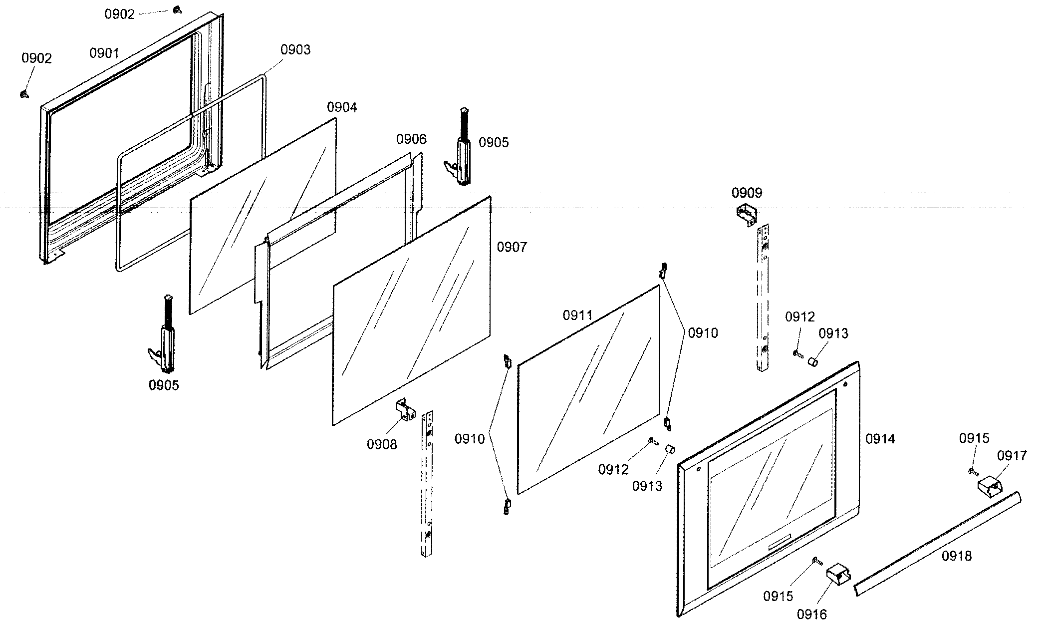 Thermador MEM301ES01 oven door diagram