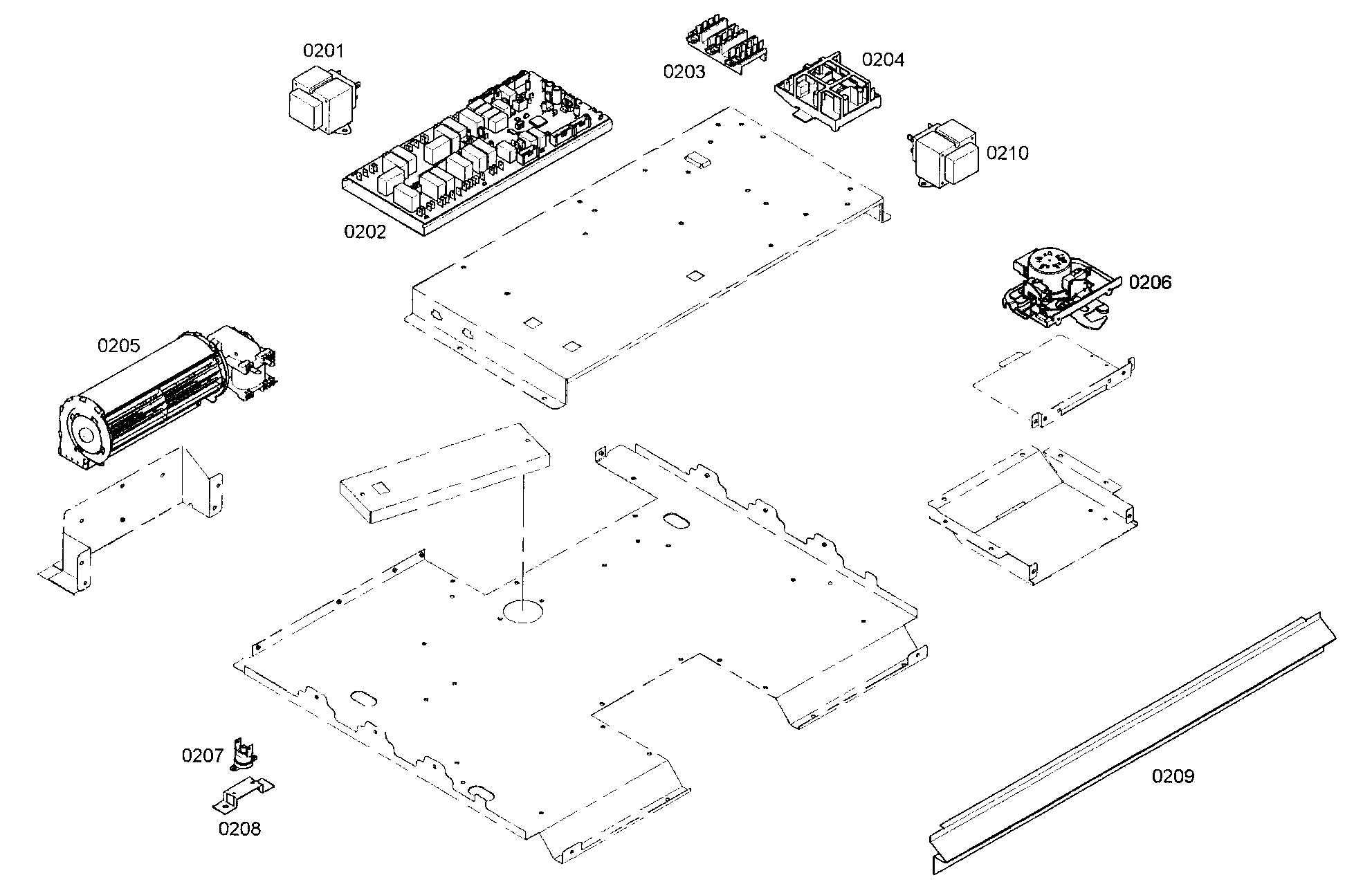 Thermador MED272EB01 pcb assy diagram