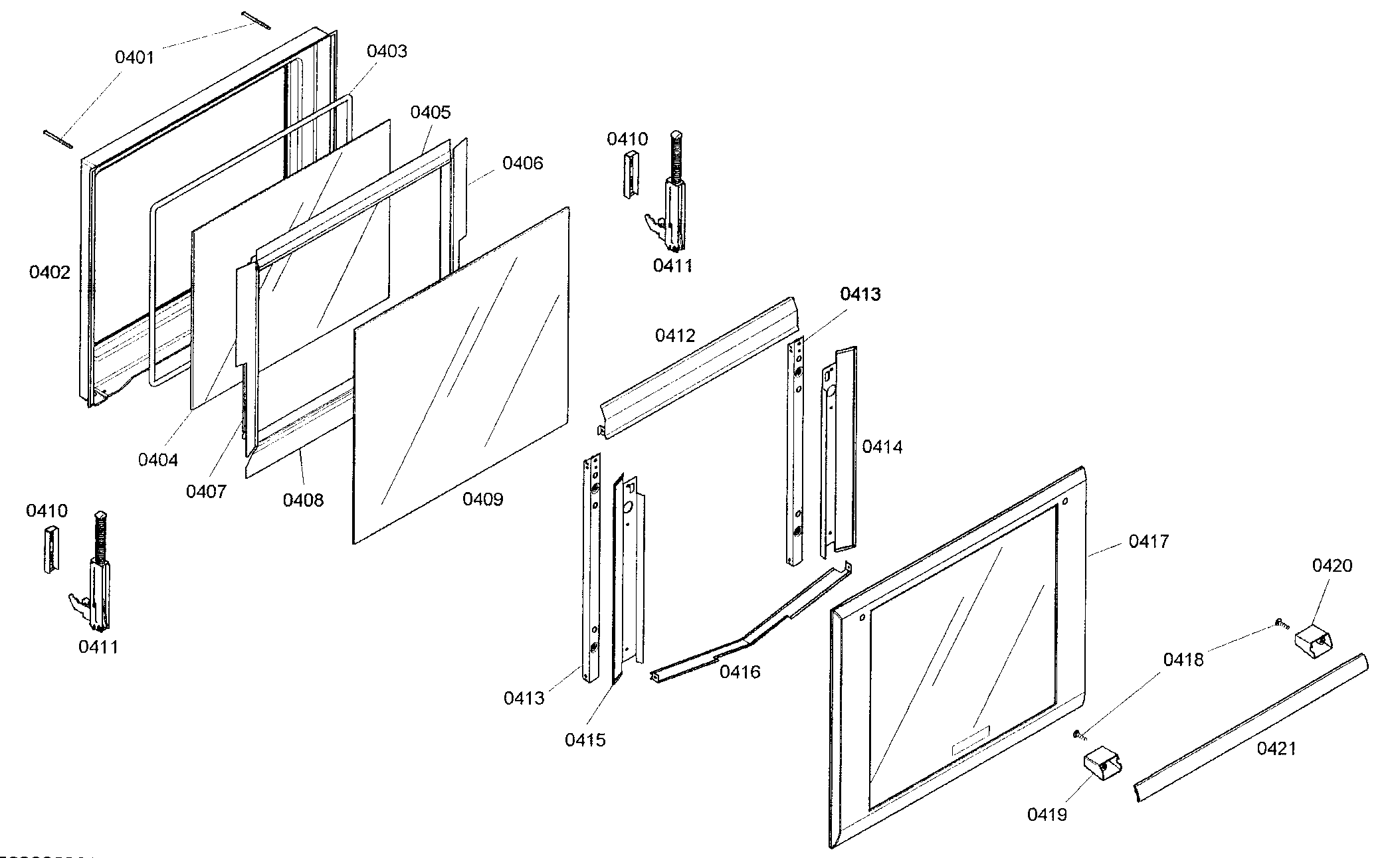 Thermador MED272EB01 top oven door diagram