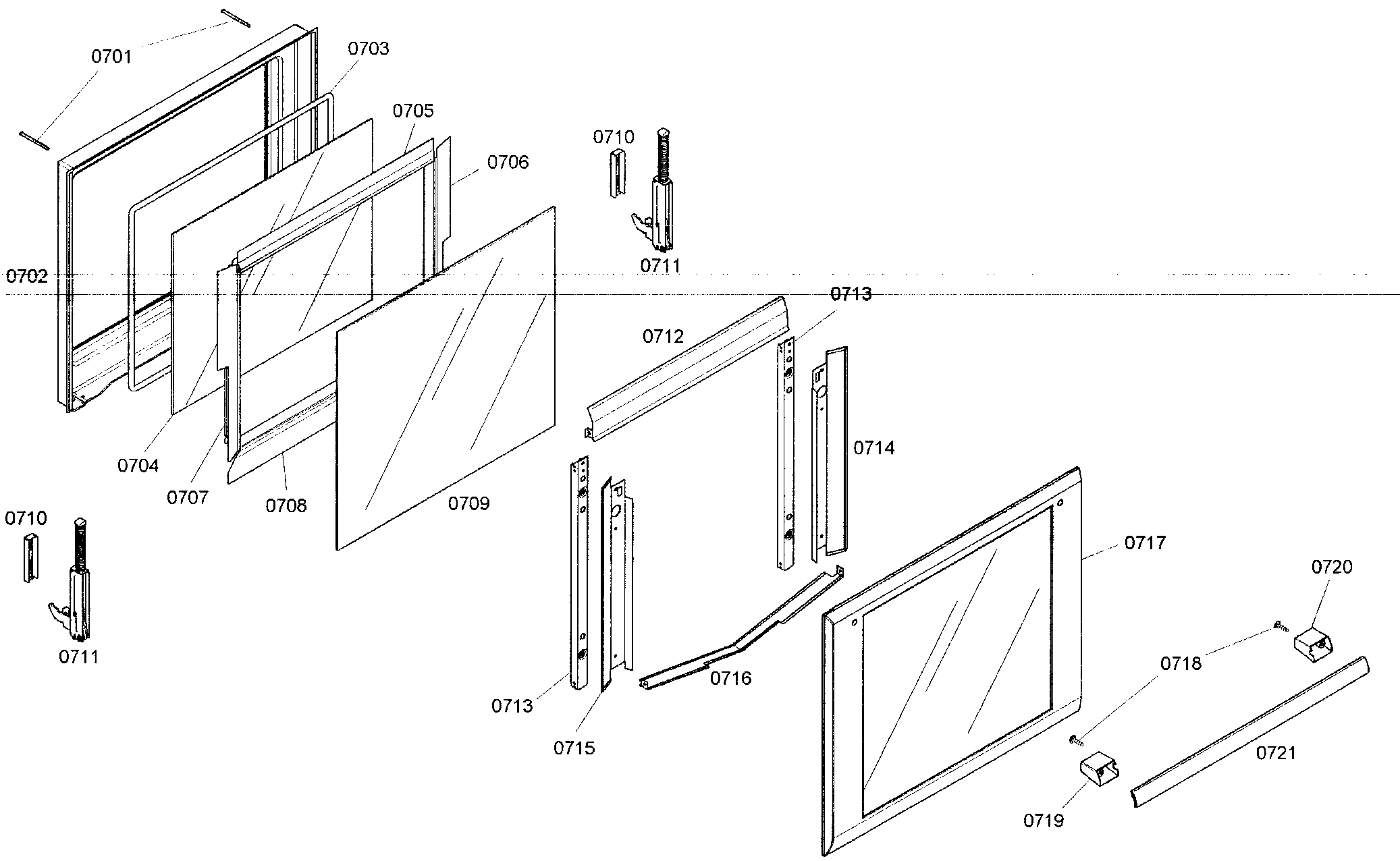 Thermador MED272EB01 bottom oven door diagram
