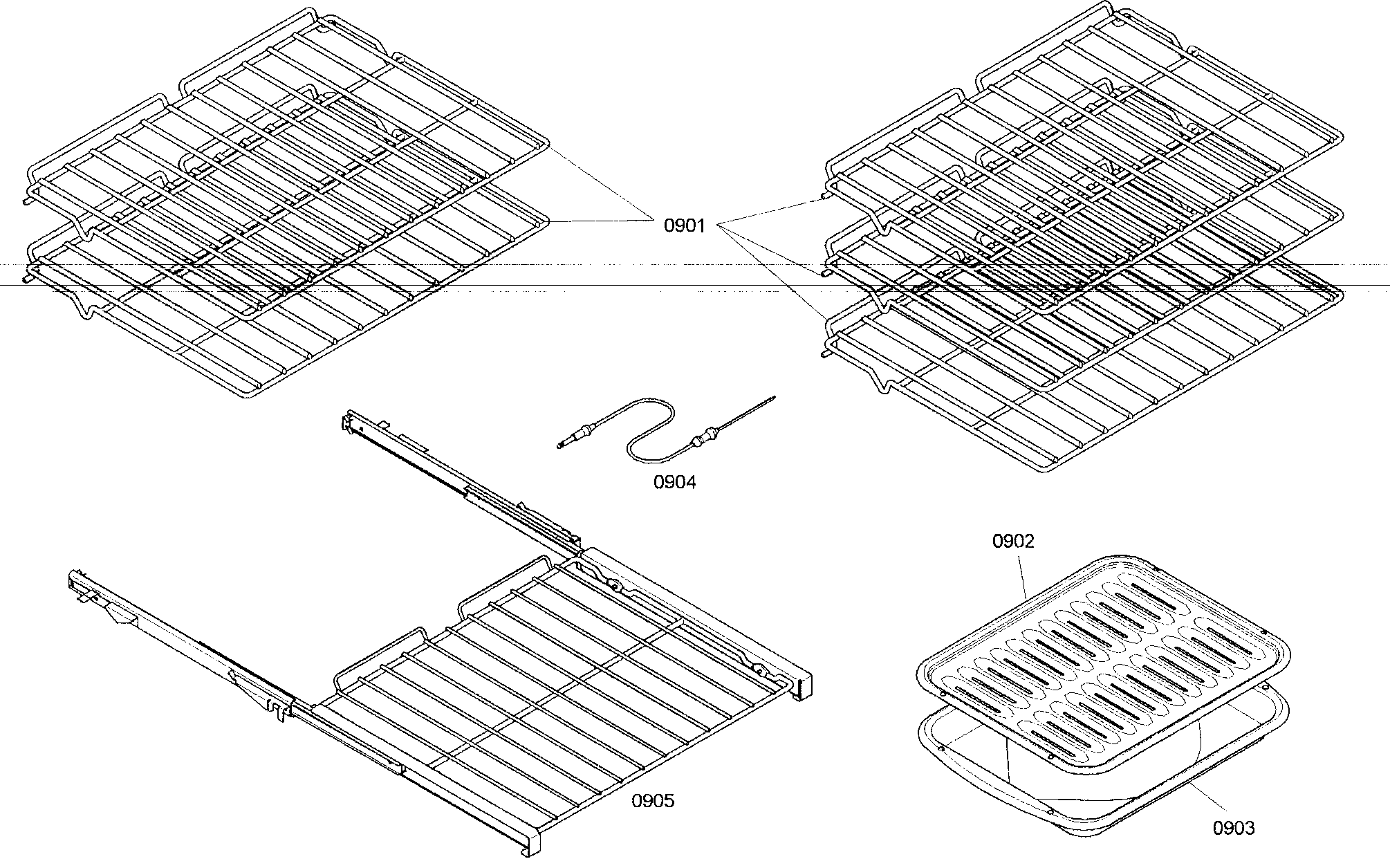 Thermador MED272EB01 shelfs diagram
