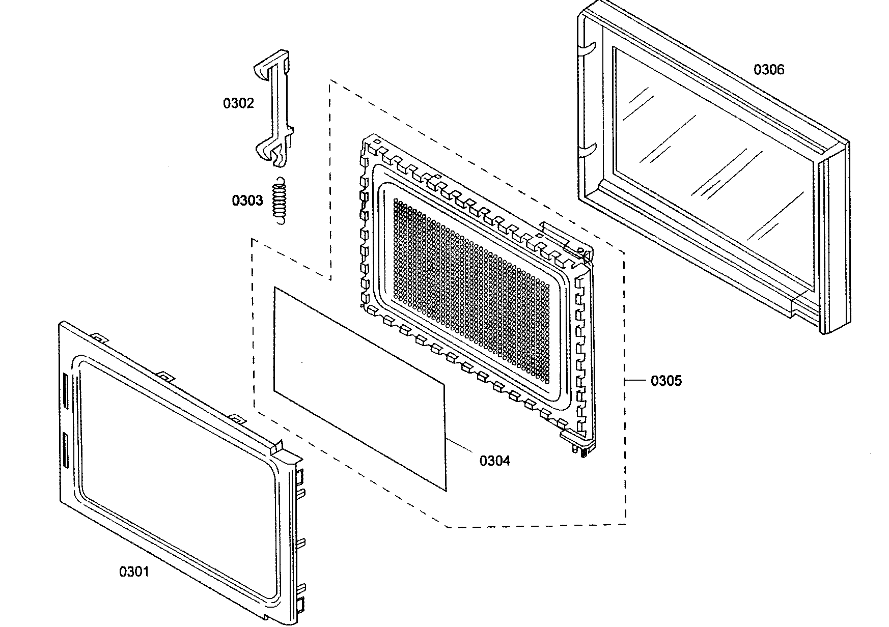 Thermador MEMW271EB01 microwave door diagram