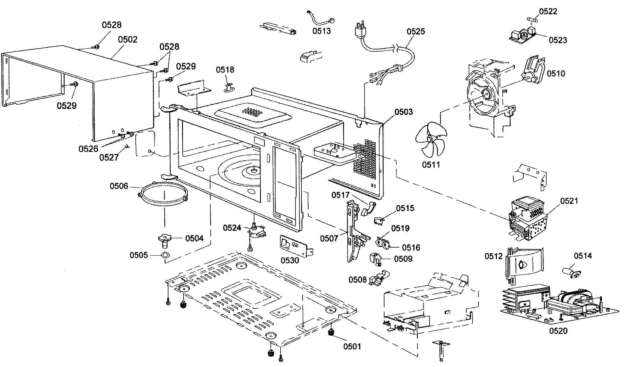Thermador MEMW271EB01 microwave diagram
