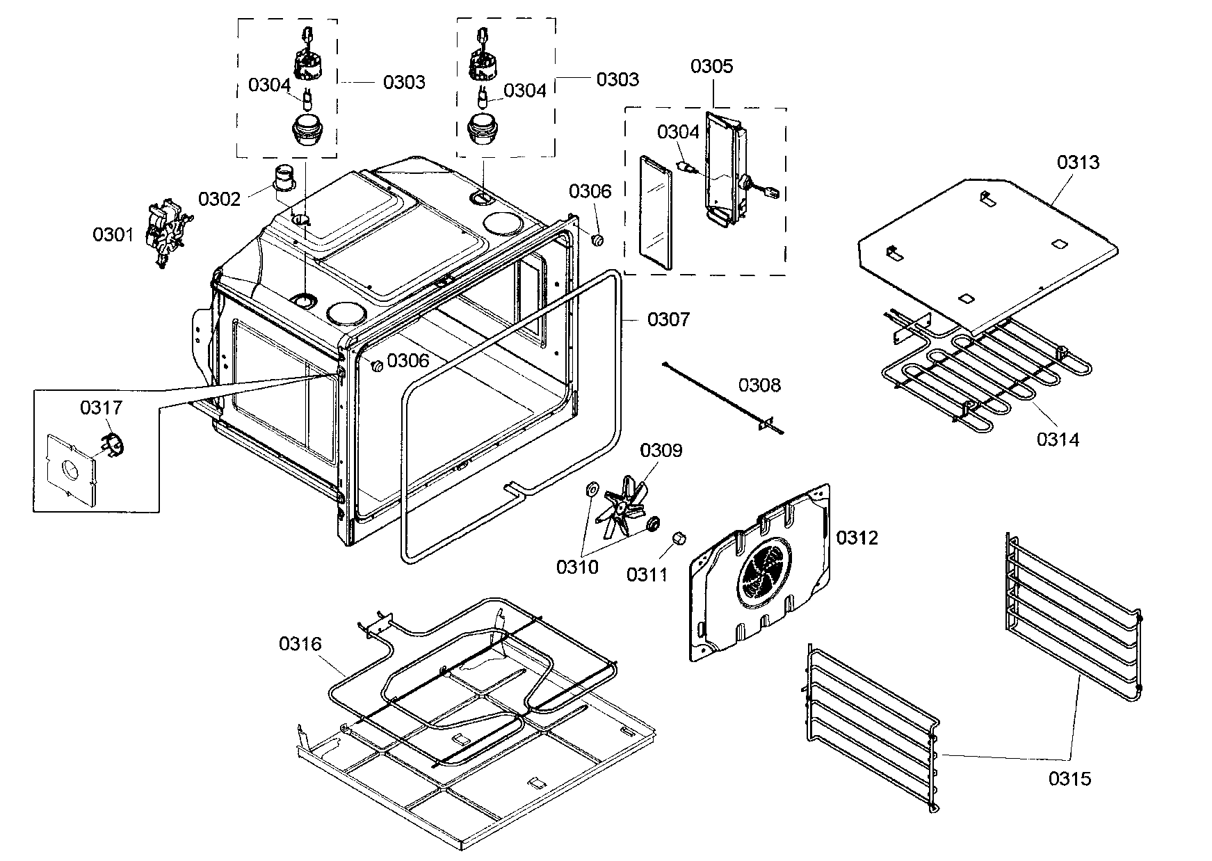 Thermador M301ES01 oven parts diagram