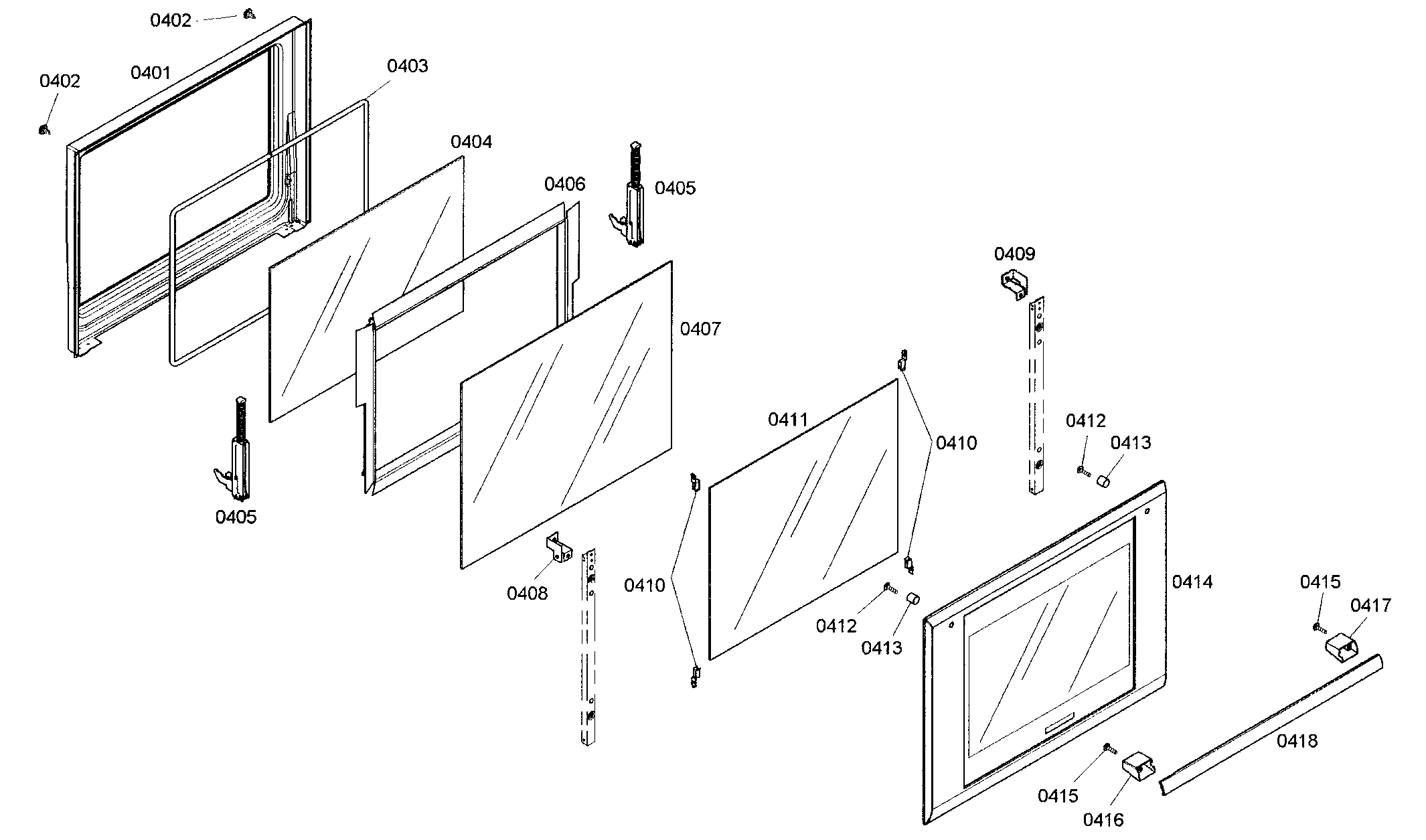 Thermador M301ES01 oven door diagram