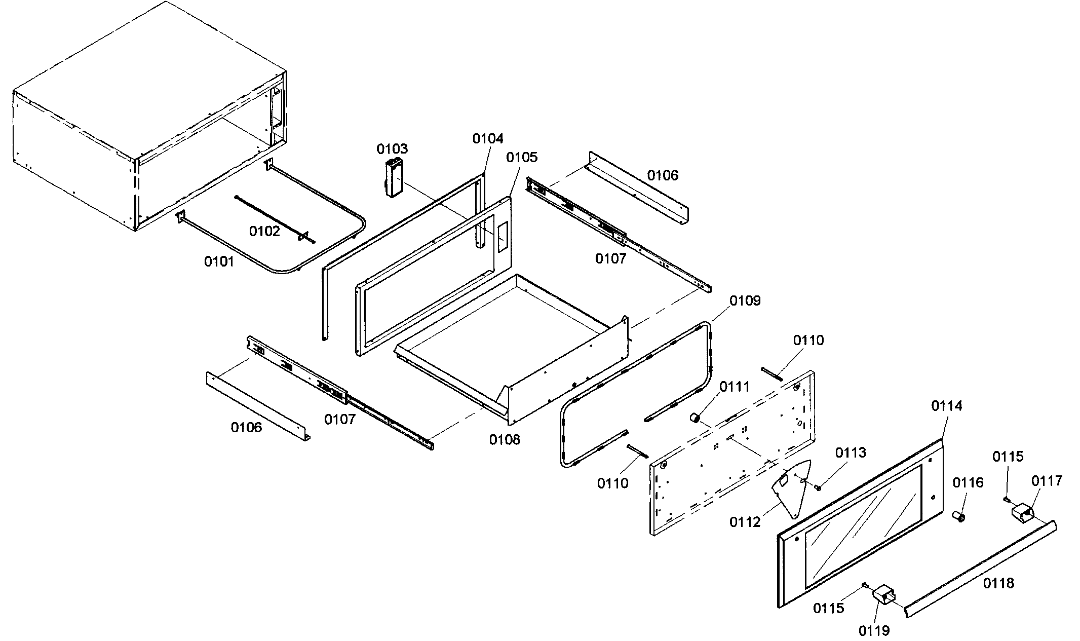 Thermador WD30EB01 cabinet parts diagram