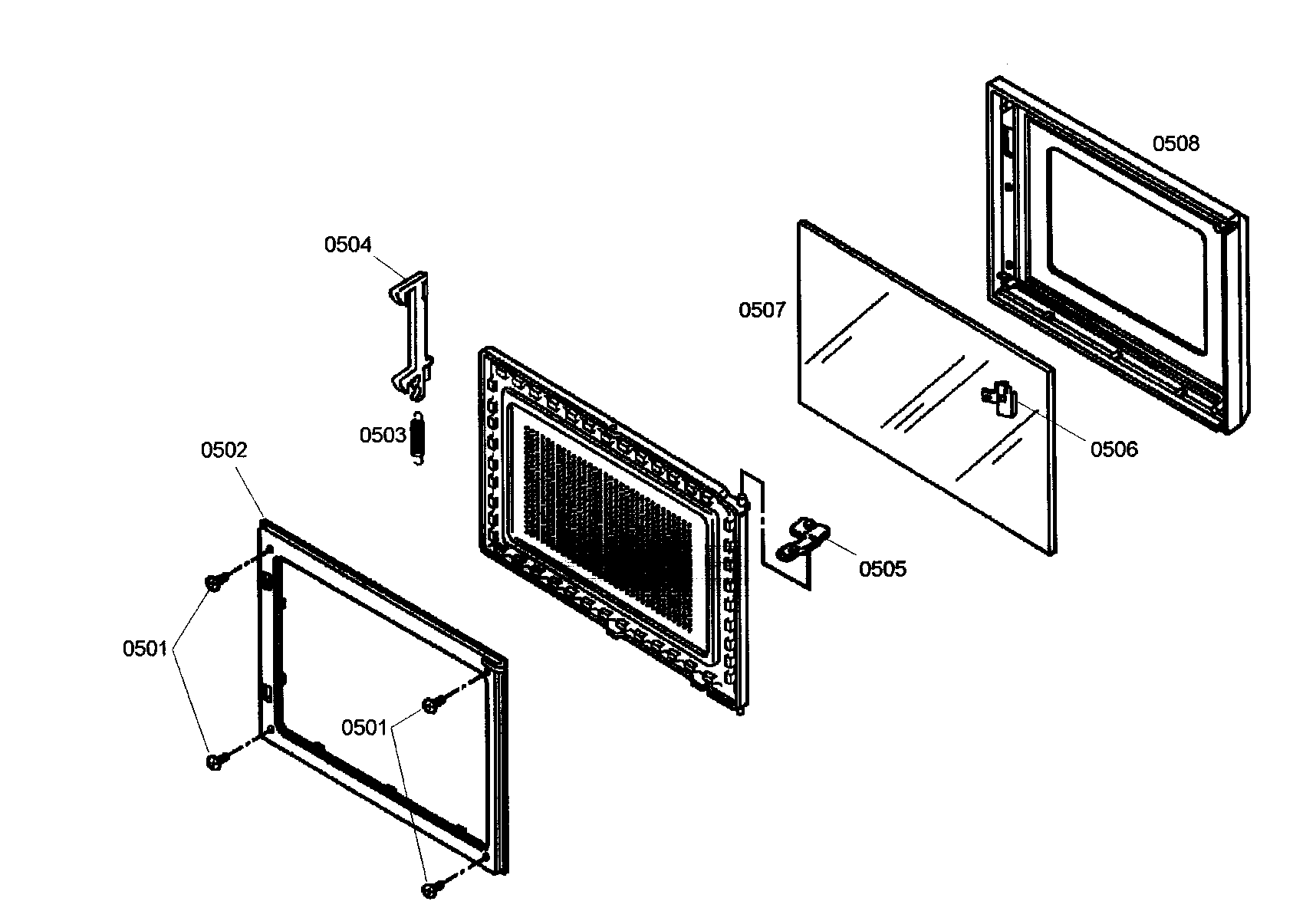 Thermador POMW30101 microwave door assy diagram