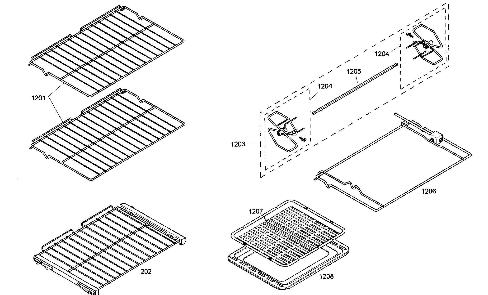 Thermador POMW30101 racks diagram
