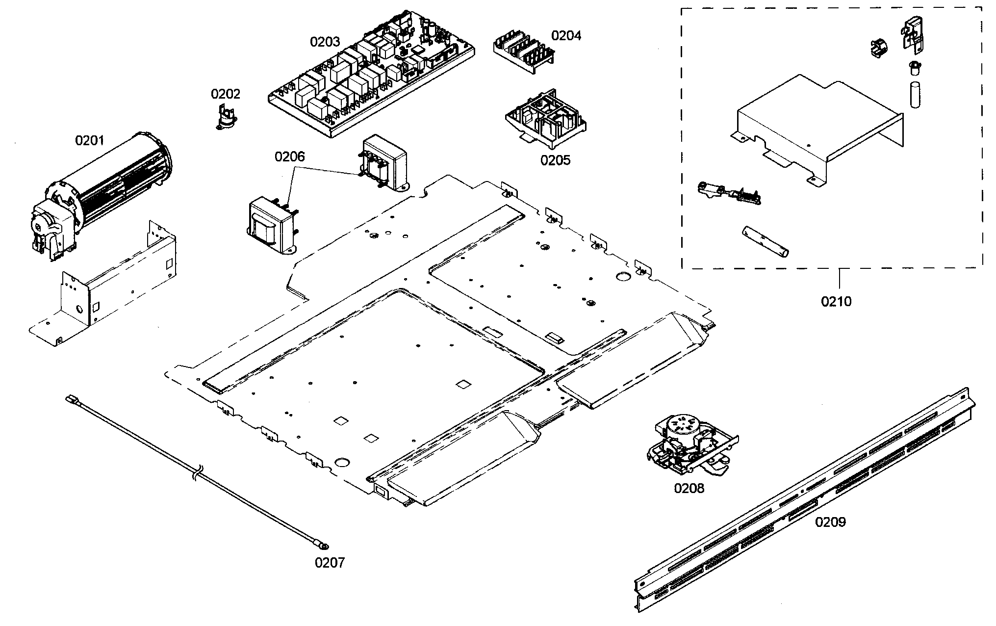 Thermador POD30201 control assy top diagram