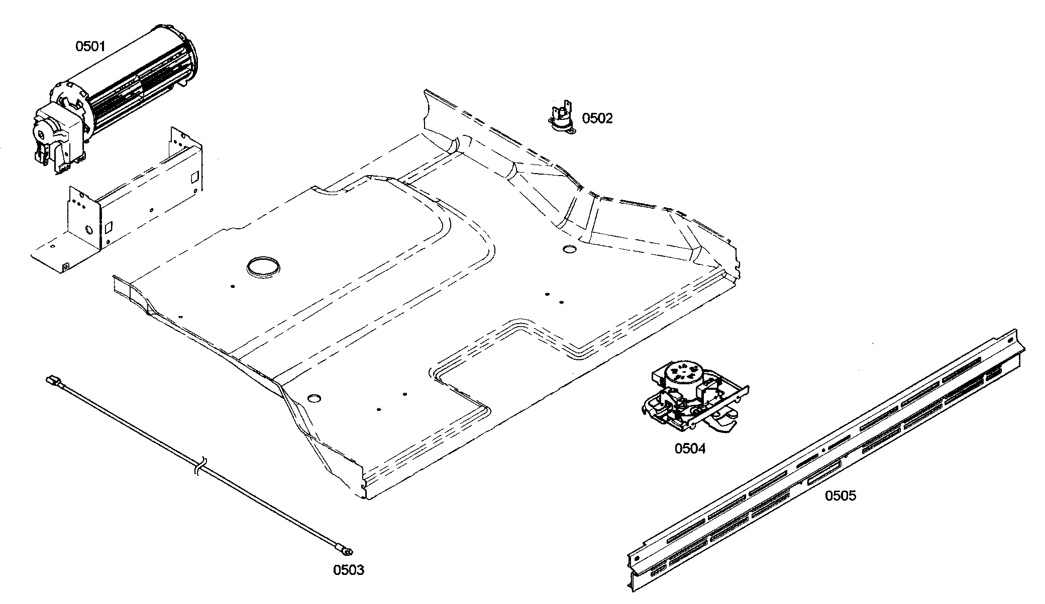 Thermador POD30201 bottom control assy diagram