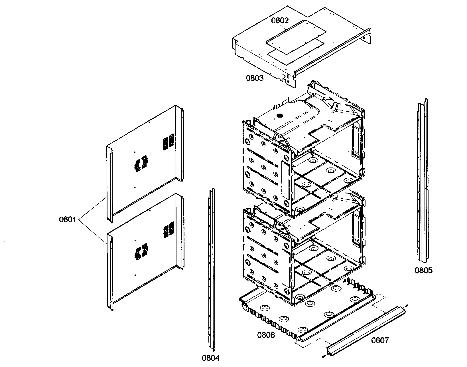 Thermador POD30201 mounting assy diagram