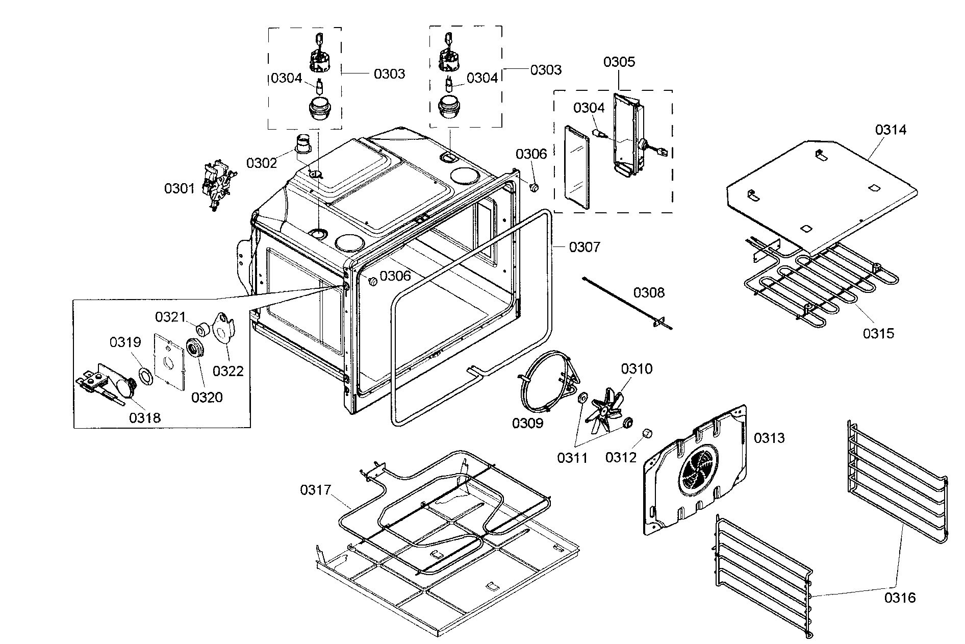 Thermador ME302ES01 top oven diagram