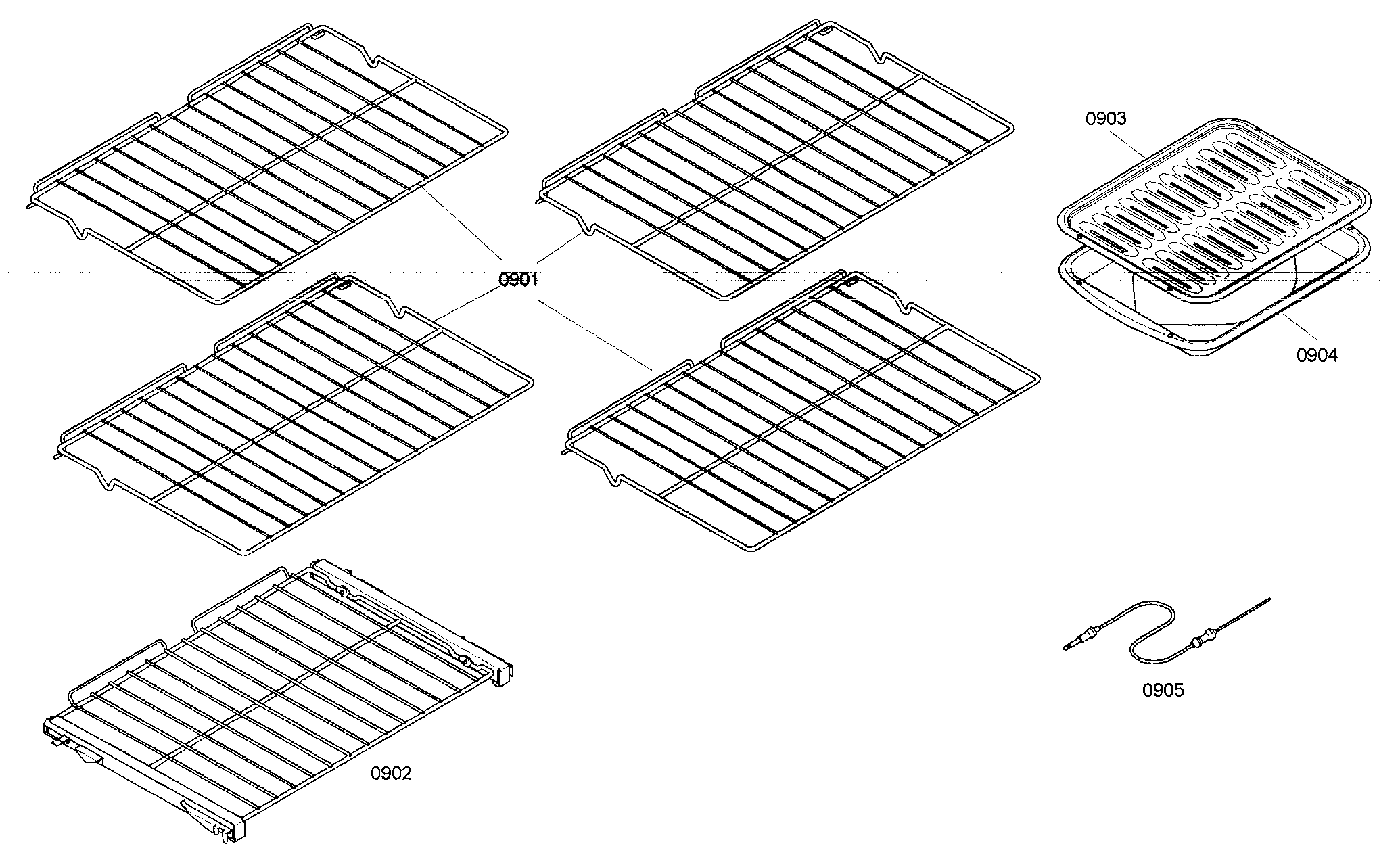 Thermador ME302ES01 racks diagram