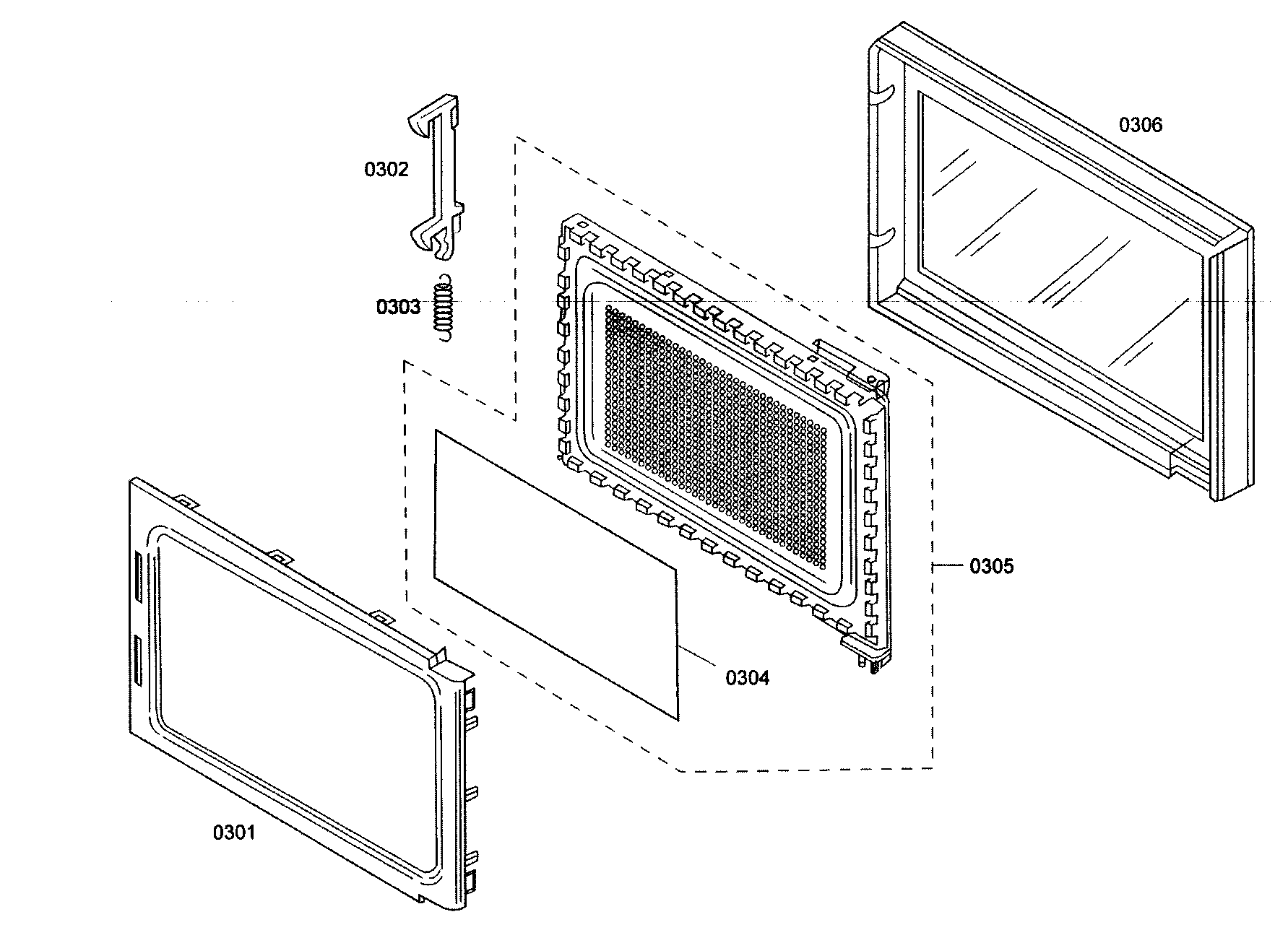Thermador MEMW301ES01 microwave door diagram