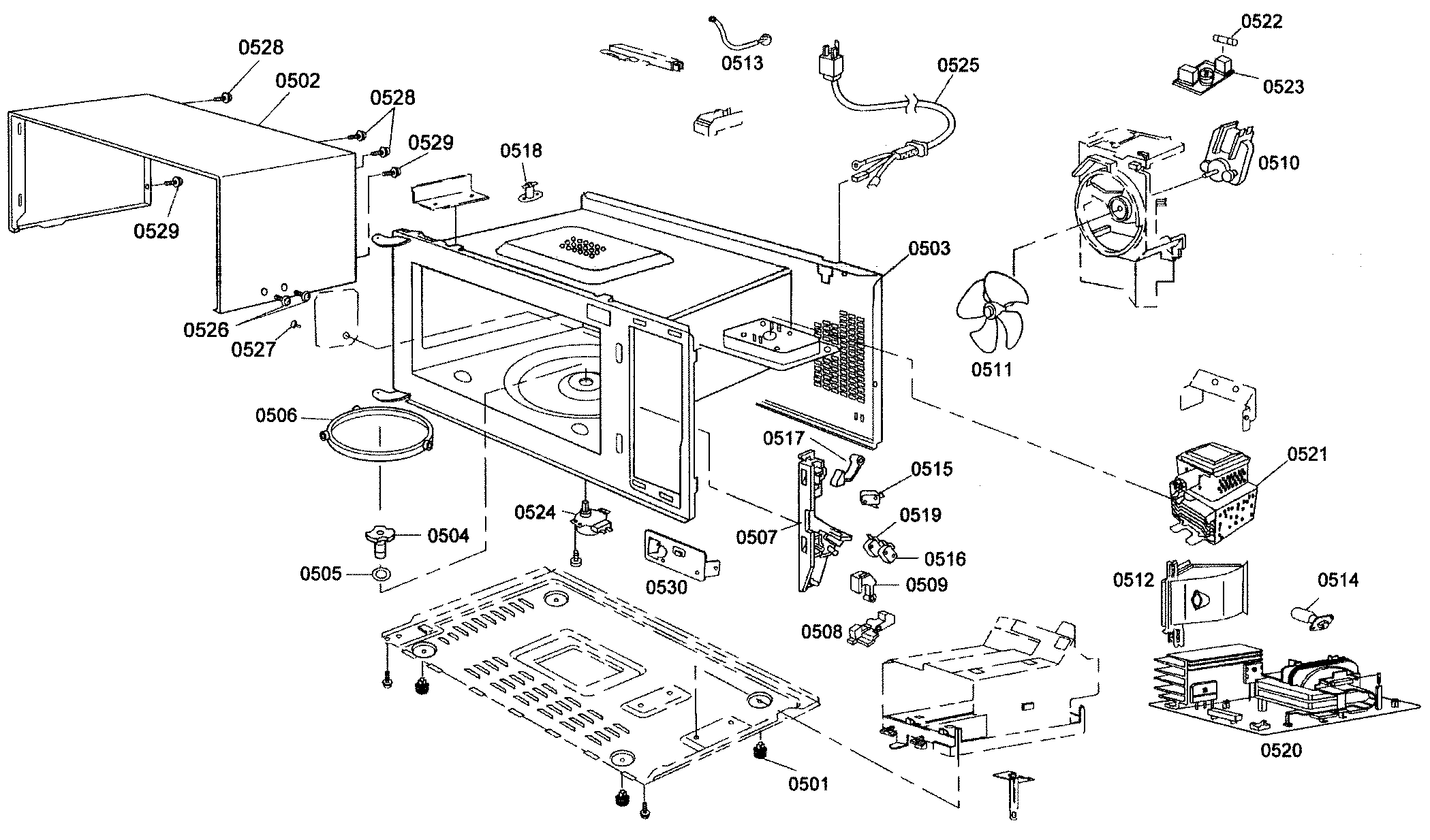 Thermador MEMW301ES01 microwave assy diagram