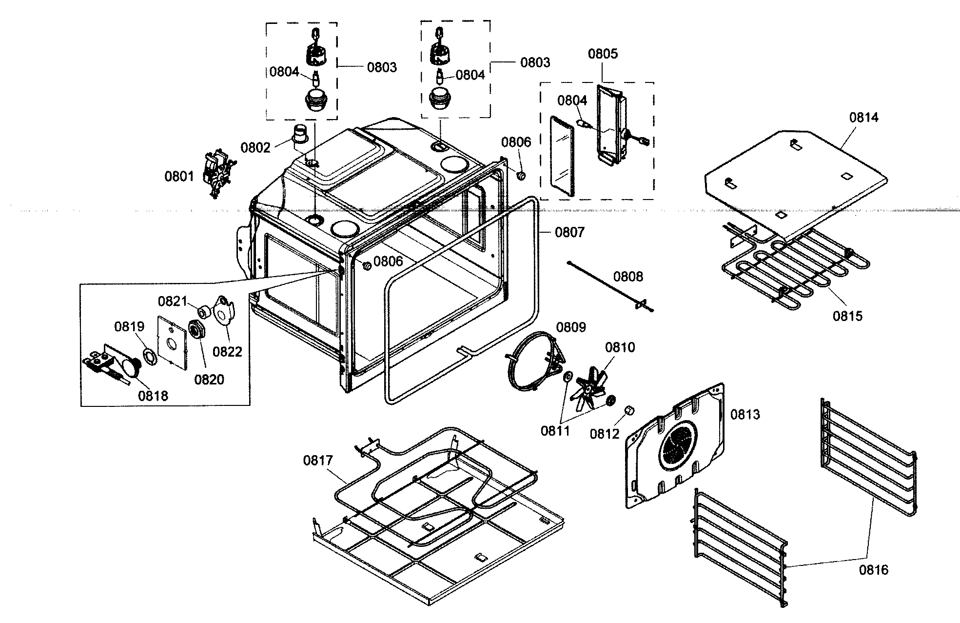 Thermador MEMW301ES01 oven cabinet diagram
