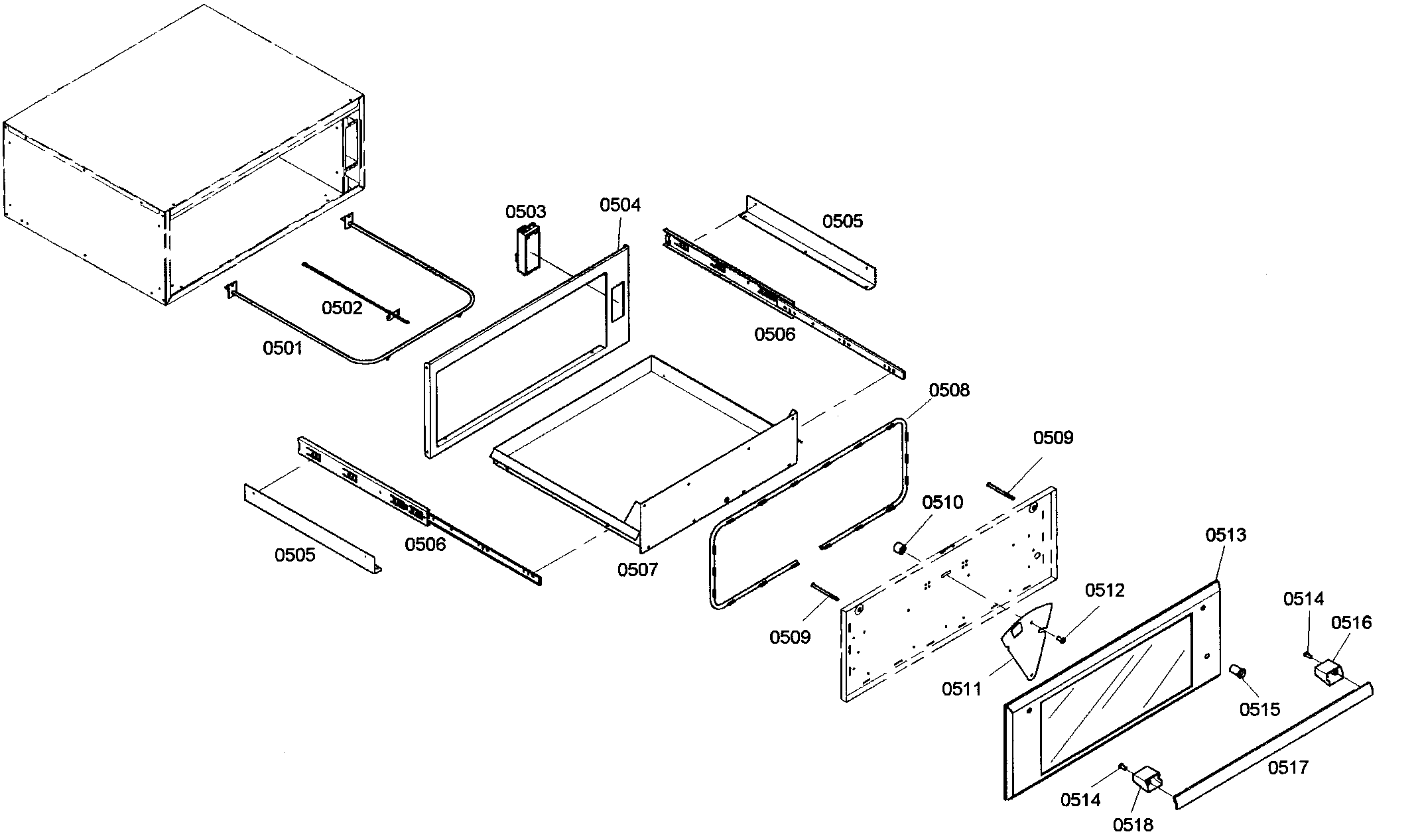 Thermador MEW301ES01 warming drawer diagram