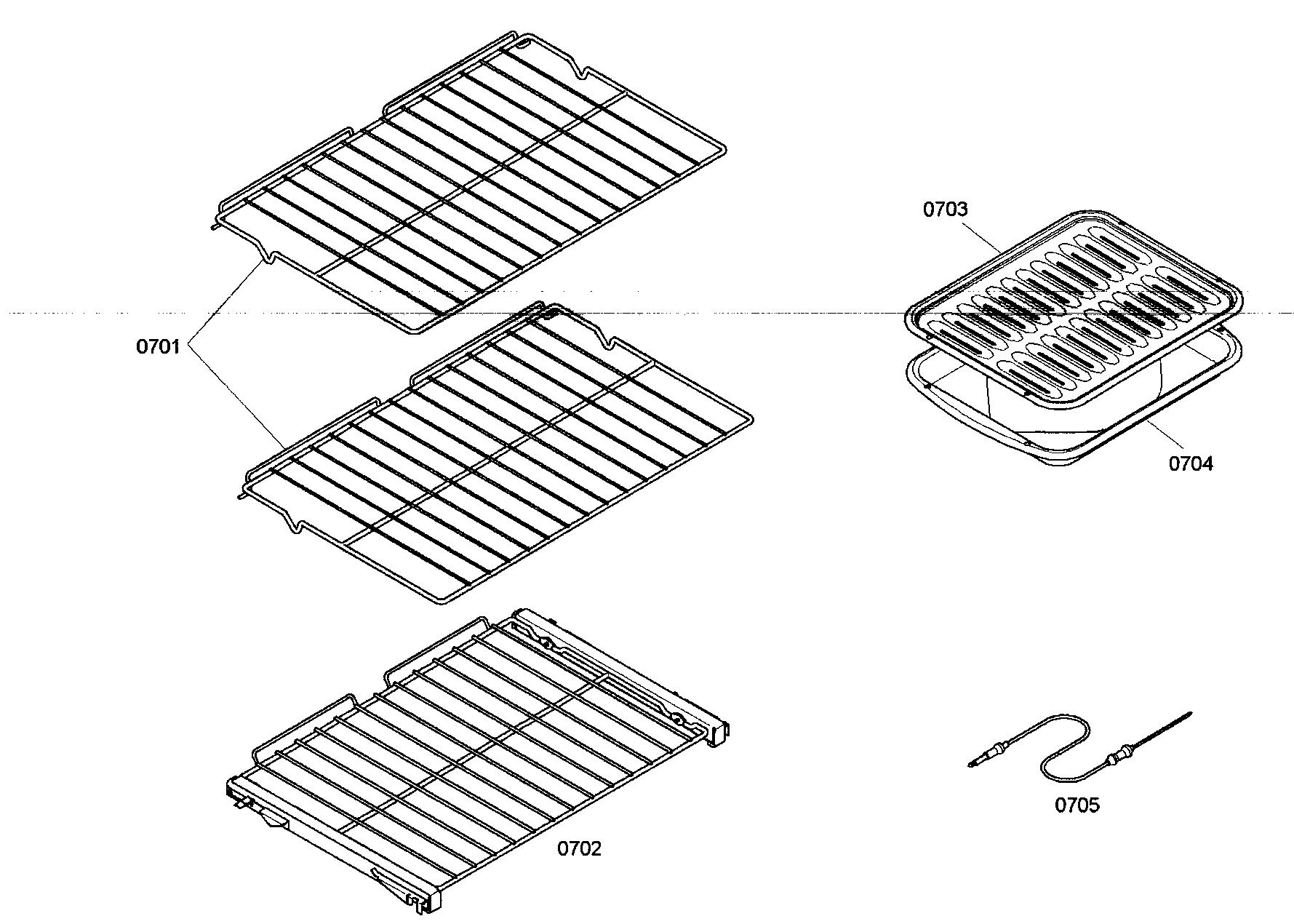 Thermador MEW301ES01 racks diagram