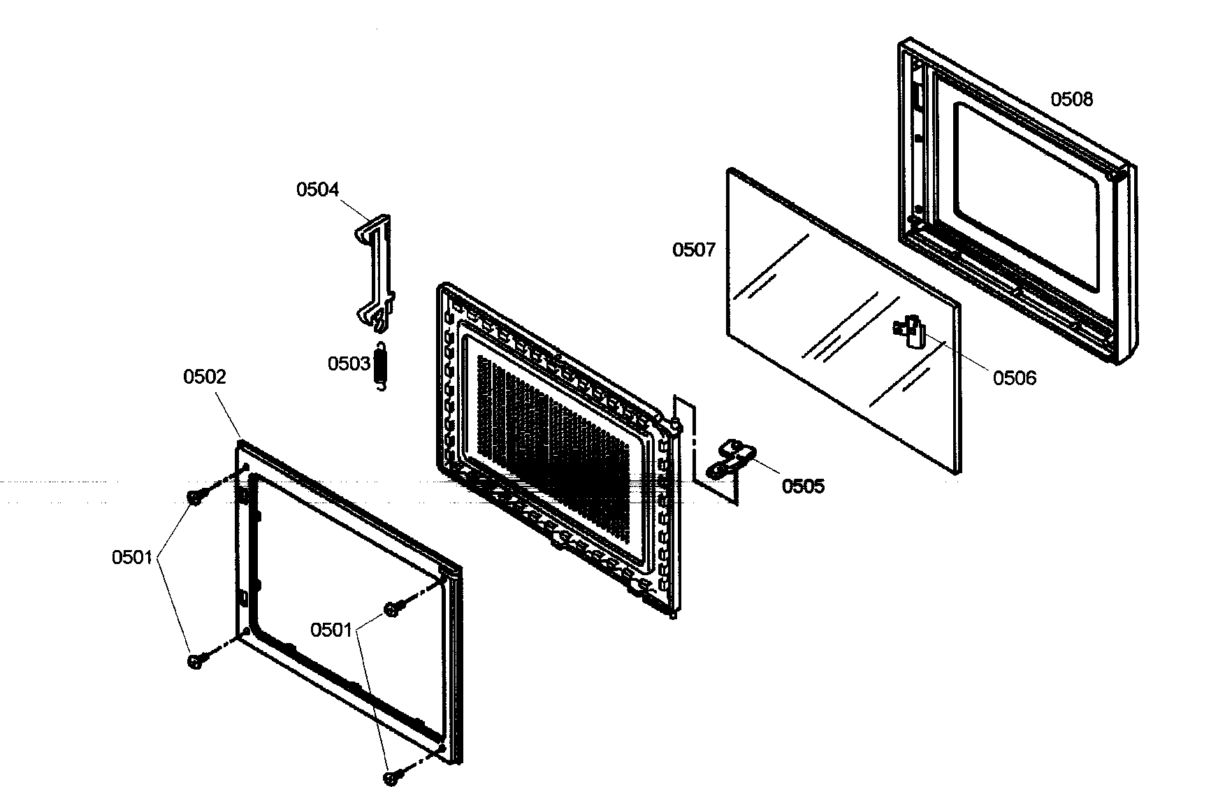 Thermador POM301/01 microwave door assy diagram