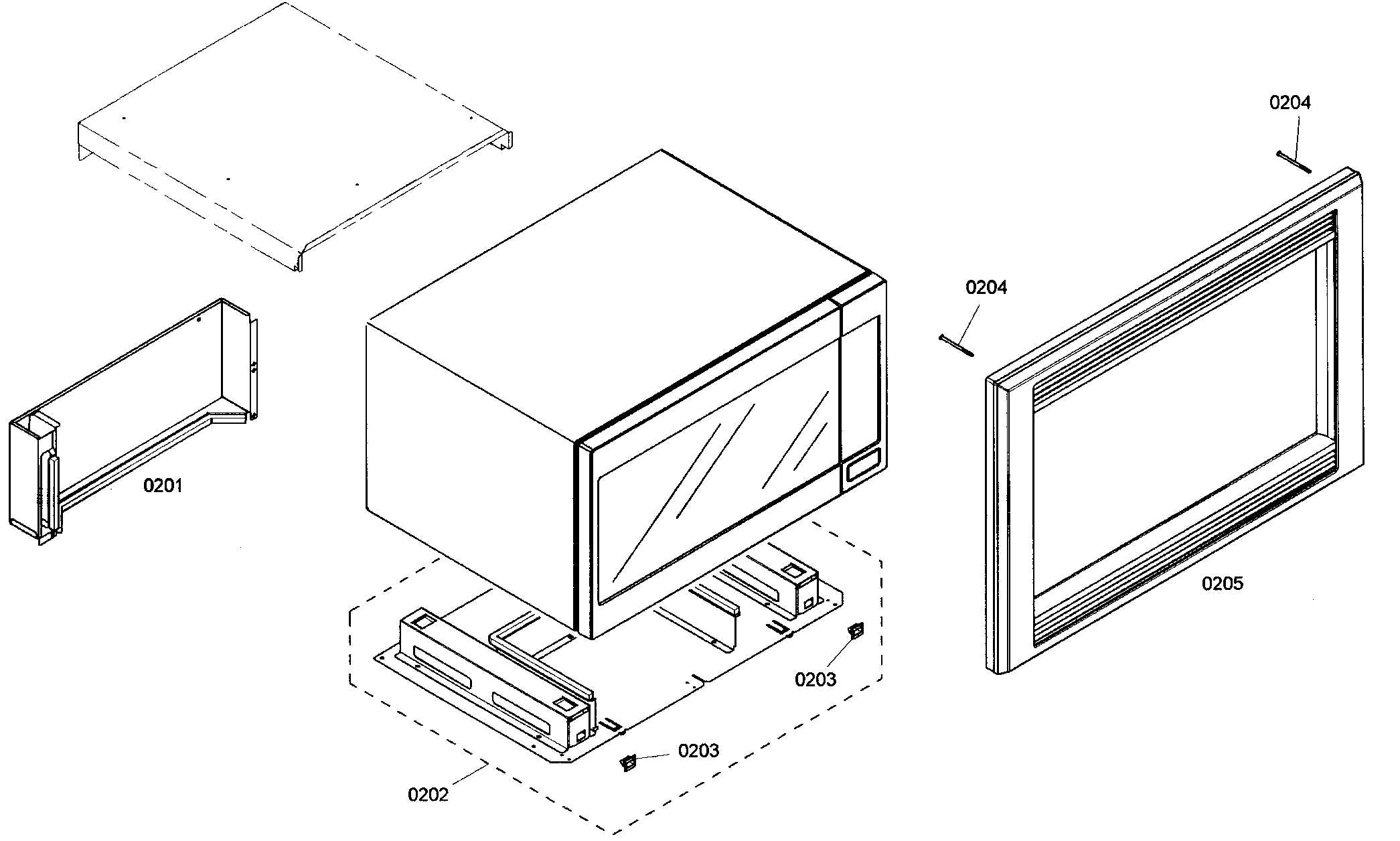 Thermador MEMCW301ES01 microwave mounting assy diagram