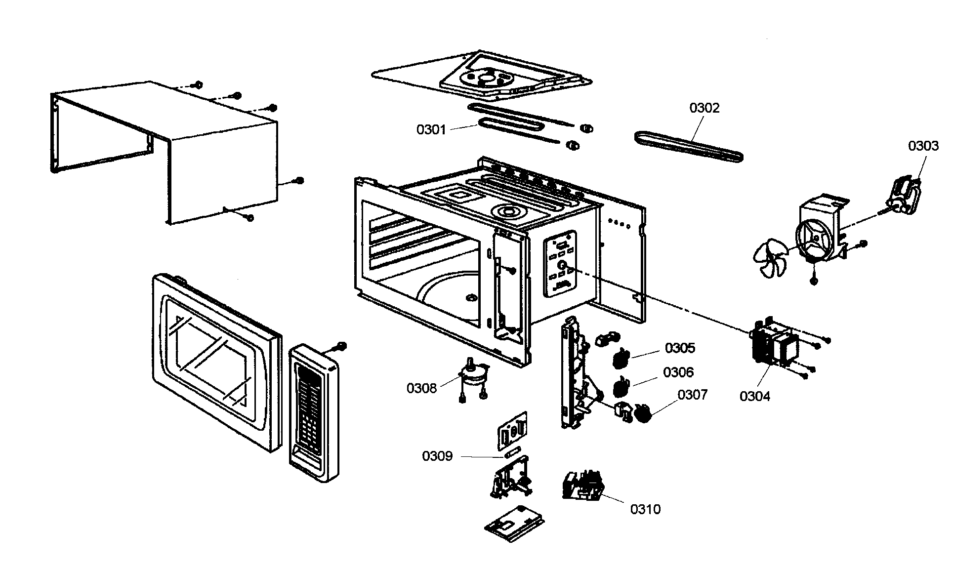Thermador MEMCW301ES01 microwave cabinet parts diagram