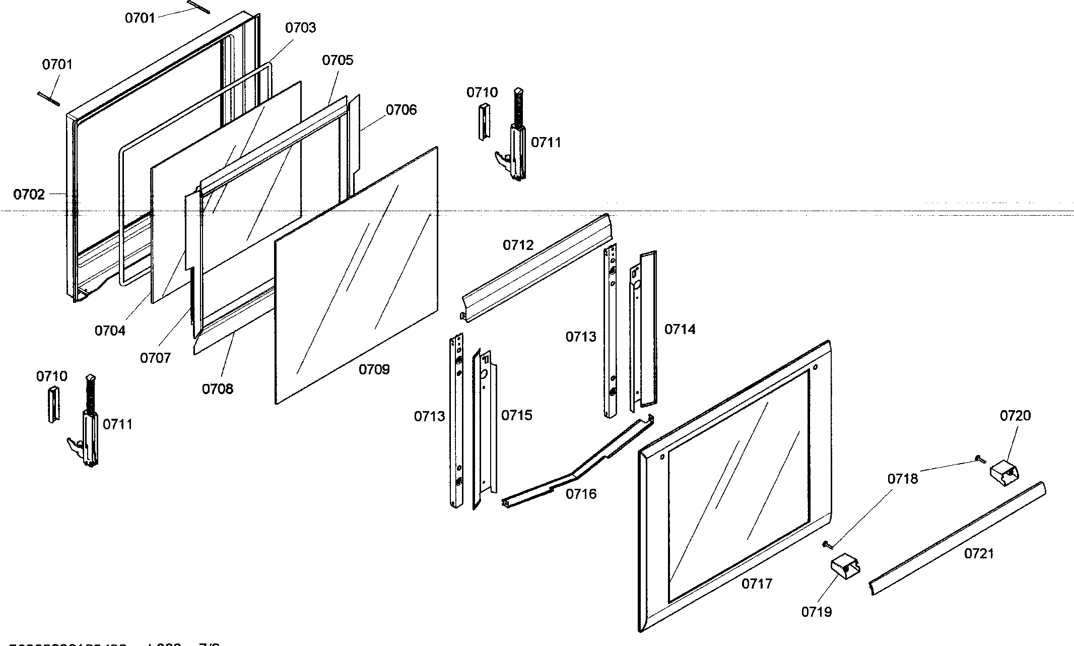 Thermador ME272ES01 bottom door assy diagram