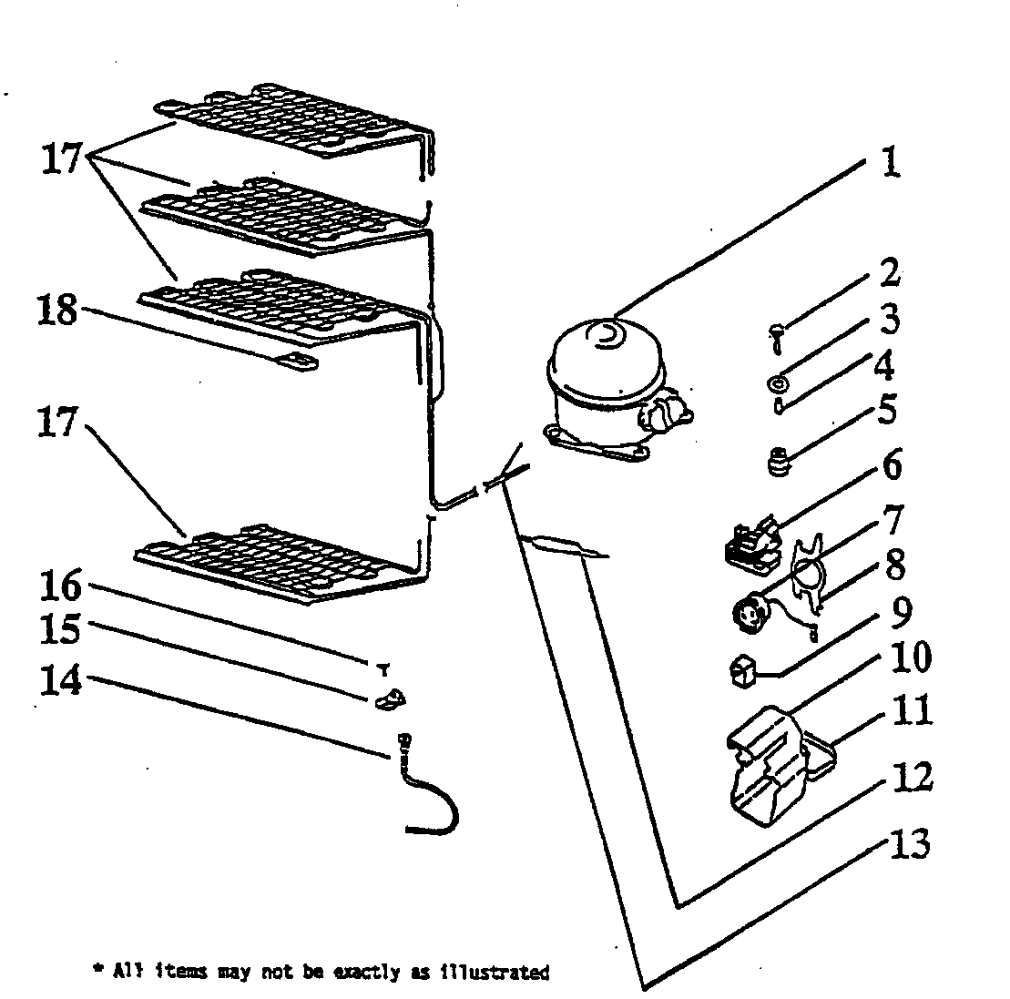 WC Wood V1613RW3 unit compartment/system diagram