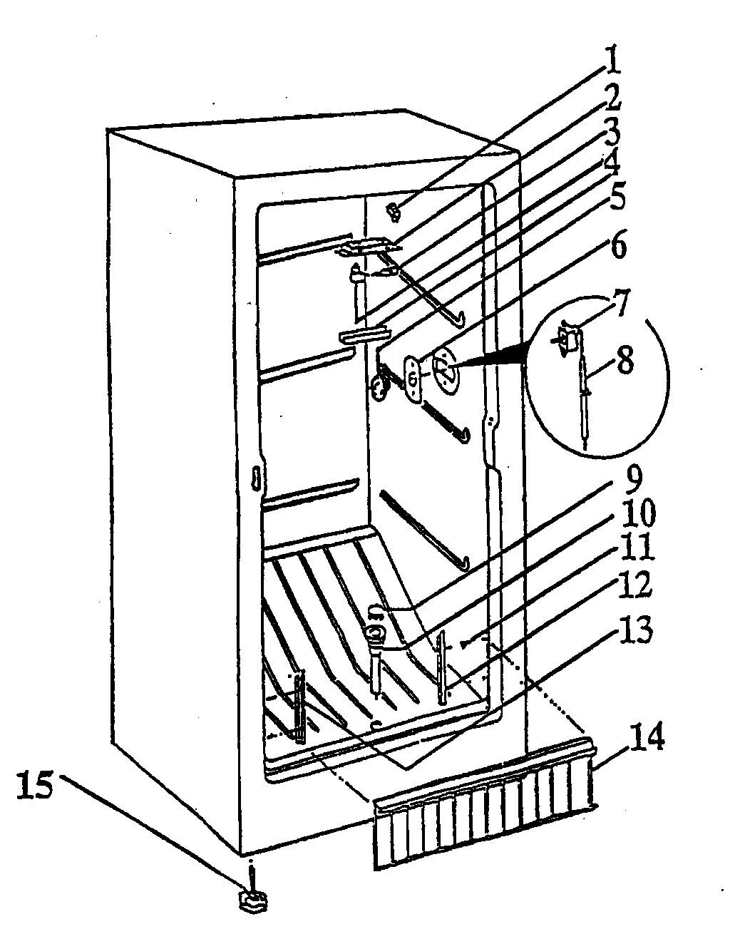 WC Wood MU25W freezer compartment diagram