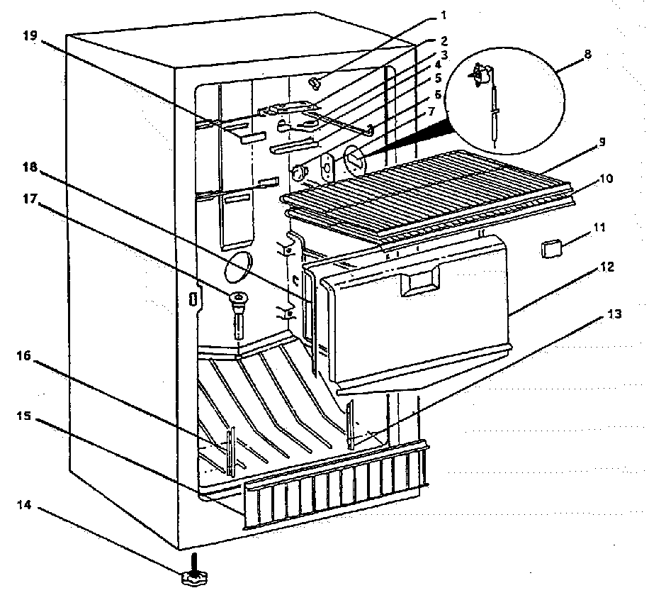 WC Wood F17WCE cabinet parts diagram