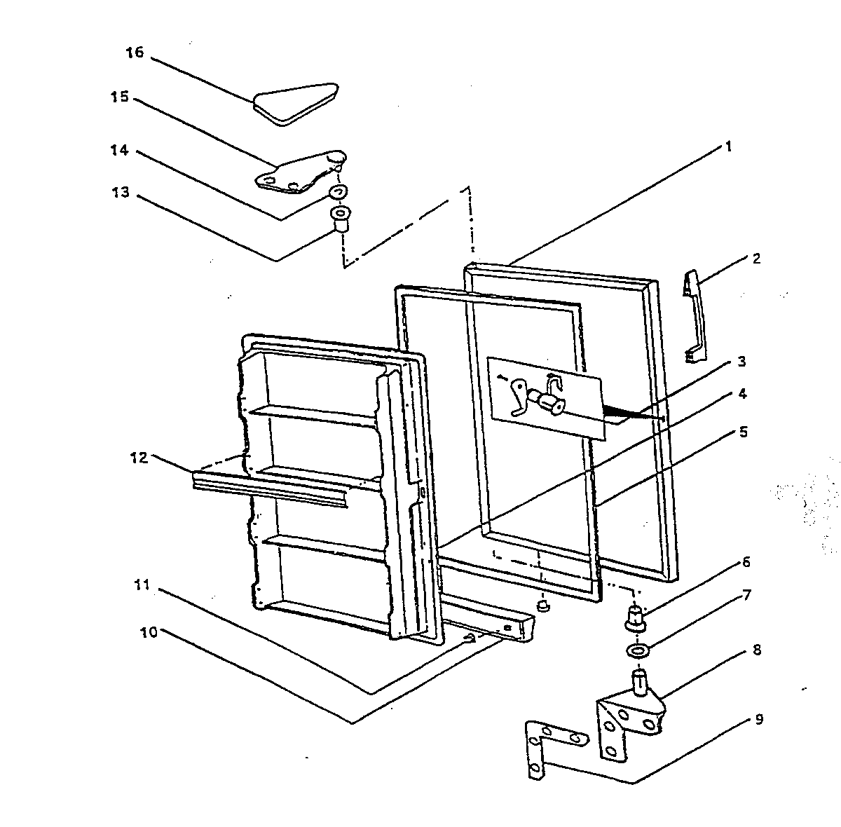 WC Wood V25WC door asy diagram