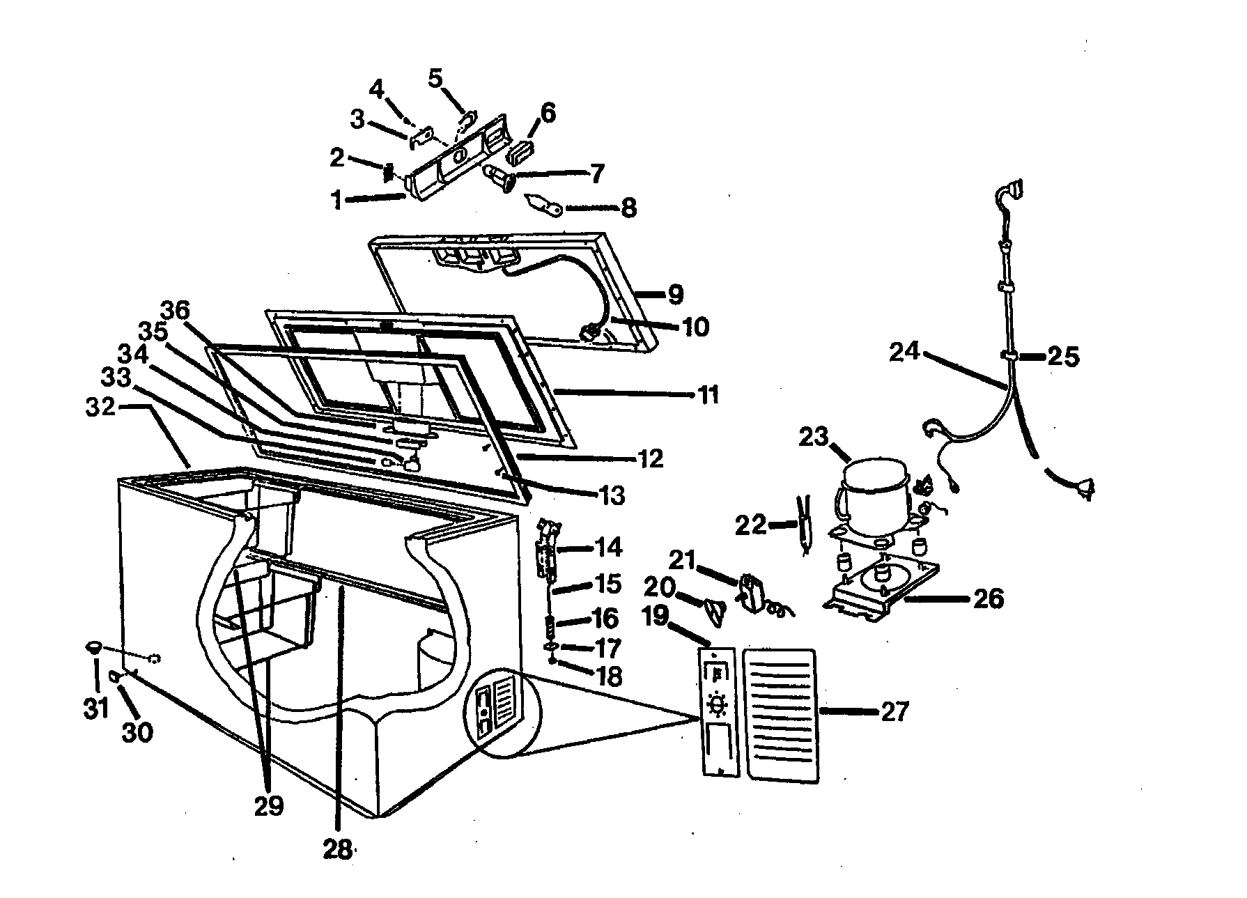 Crosley WCC15OG cabinet parts diagram