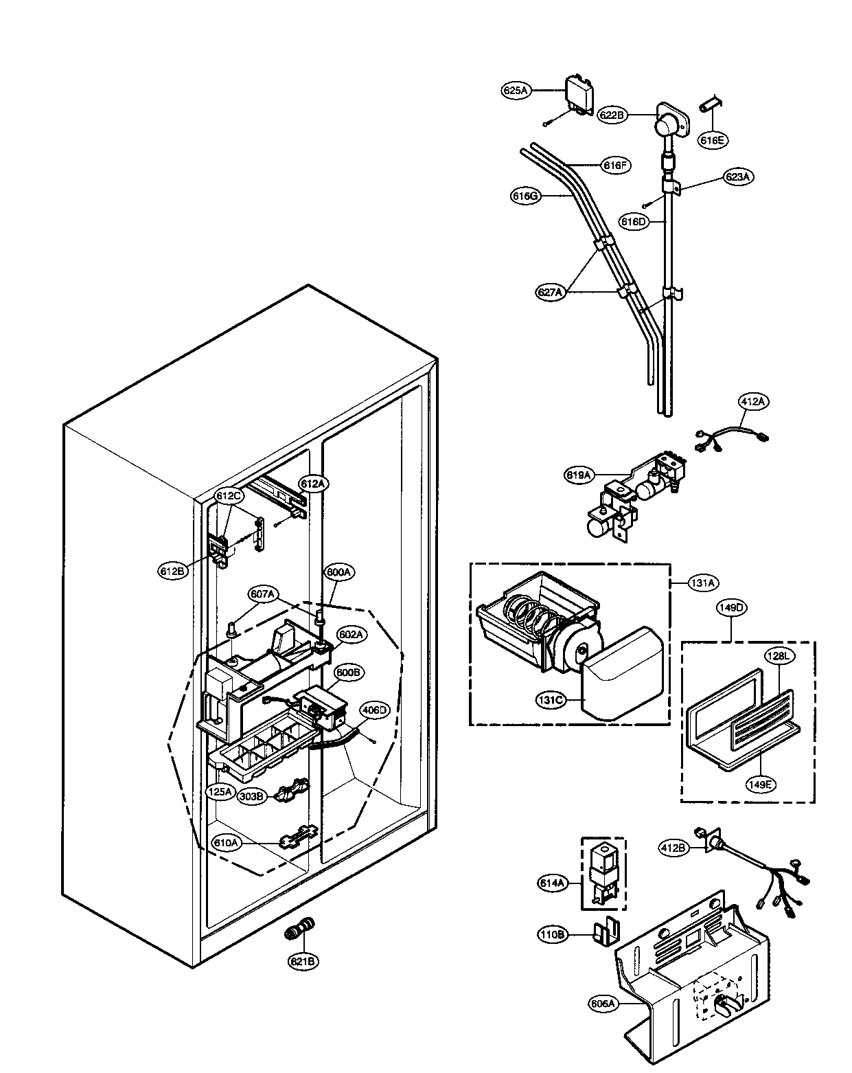 Kenmore 79531006700 ice/water parts diagram