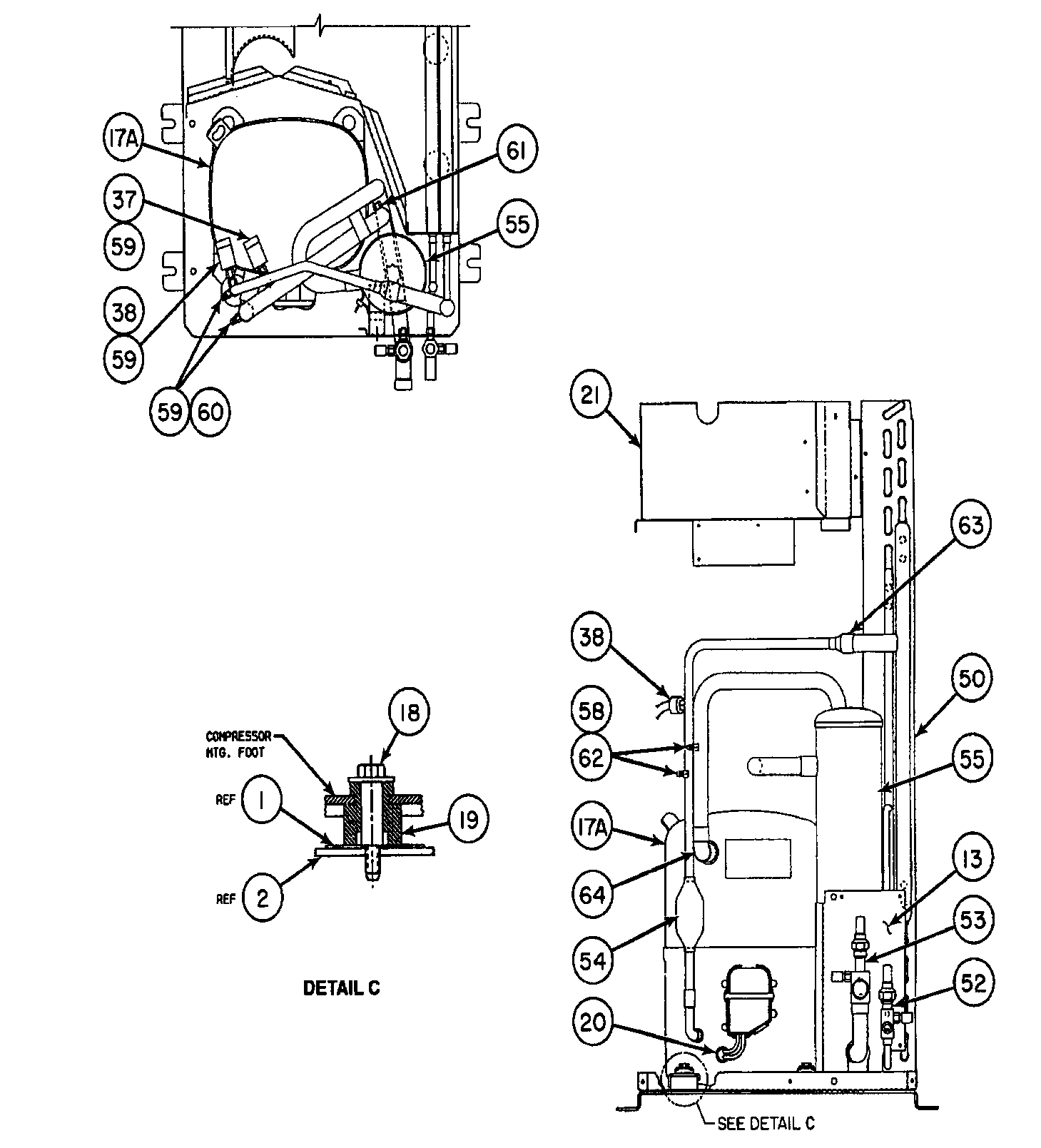 Carrier 38HDC048330LA compressor assy 2 diagram