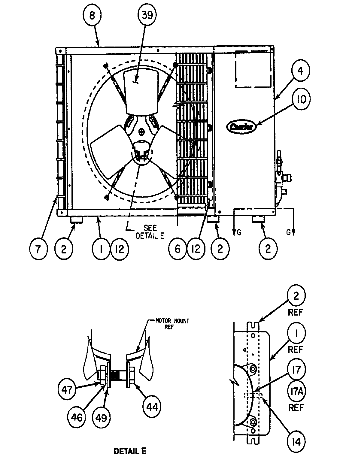 Carrier 38HDC024330 outside view diagram