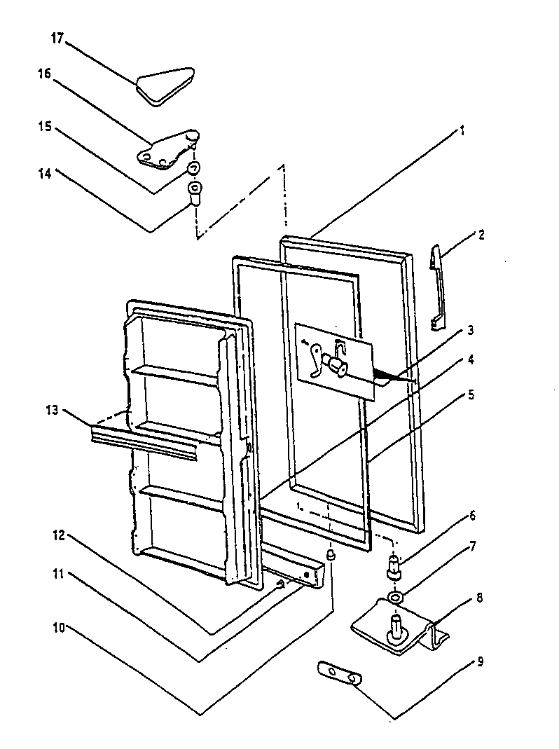 WC Wood V07WA door/components diagram
