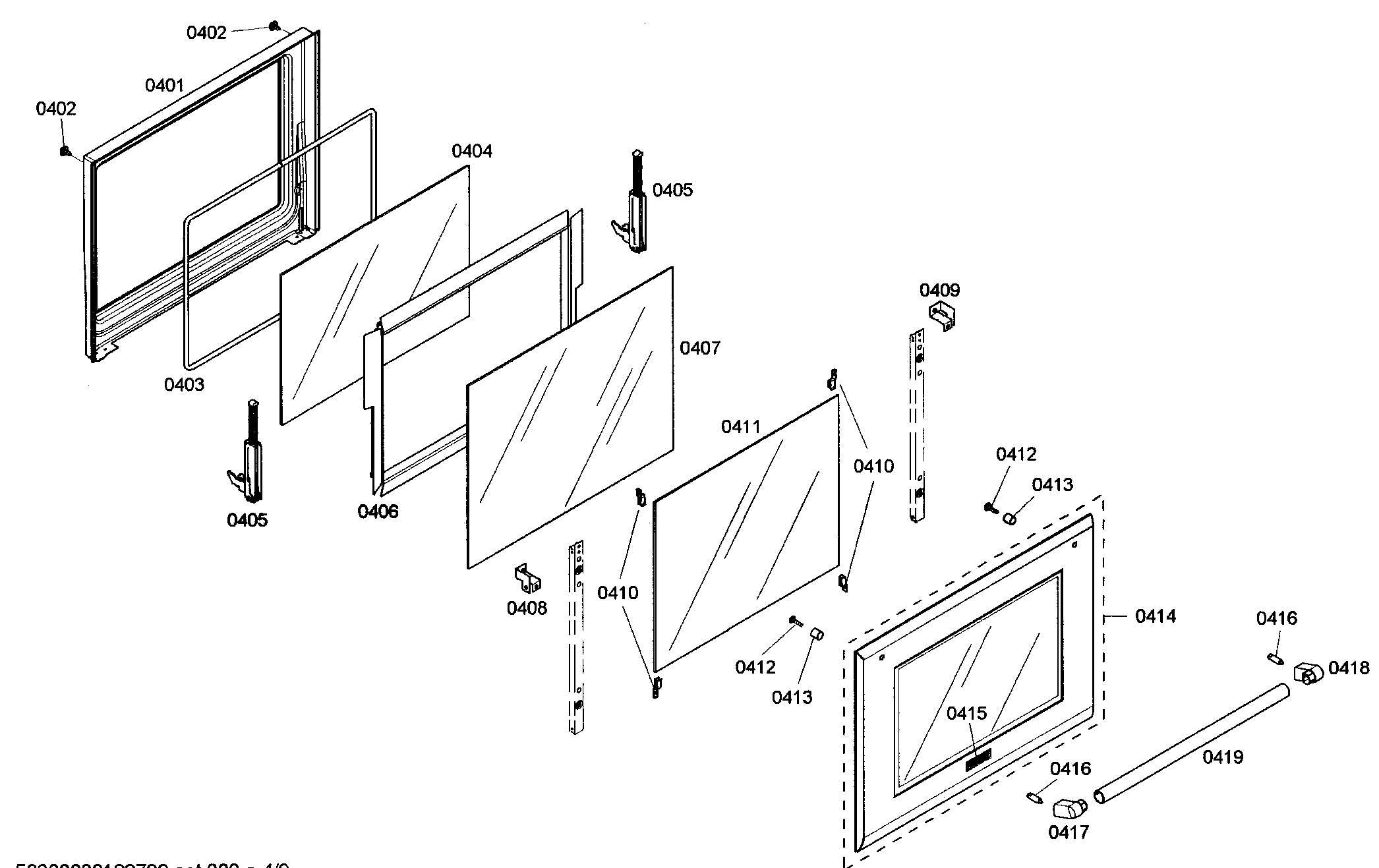 Thermador PODC30201 top cover diagram