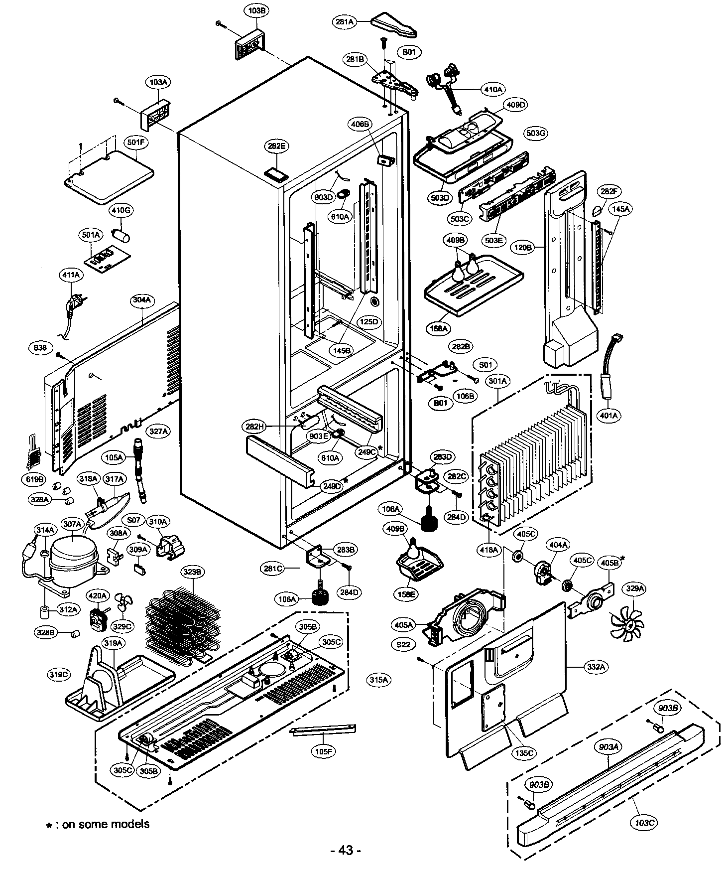 LG LRBC22522ST case parts diagram