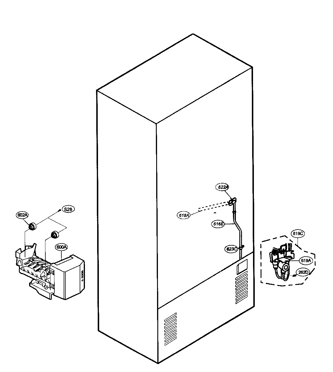 LG LRBC22522ST ice/water parts diagram