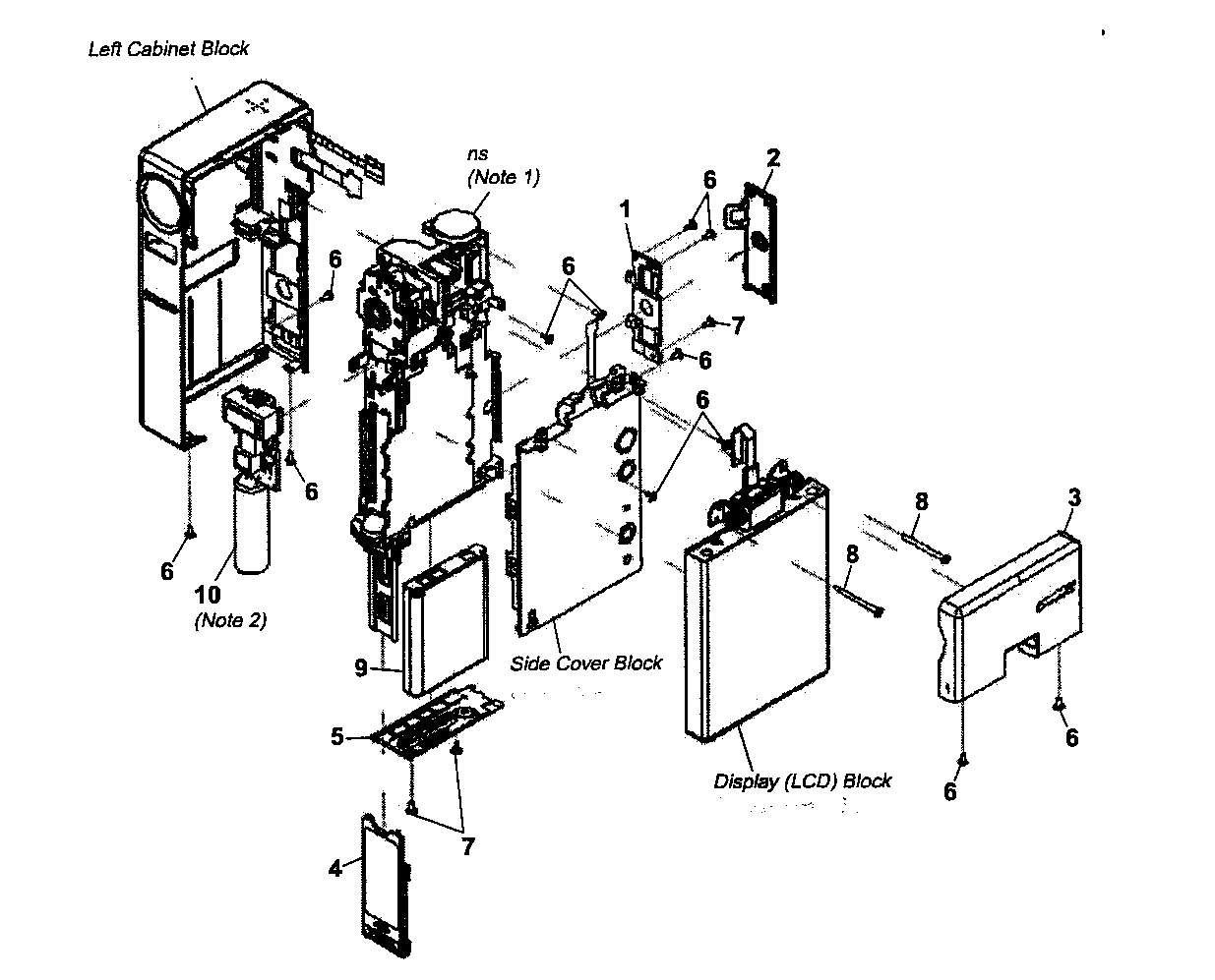Sony NSC-GC1 cabinet parts diagram