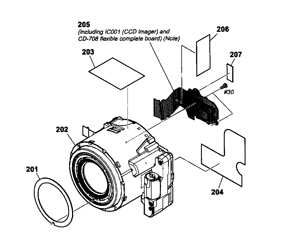 Sony DSC-H3 lens assy diagram