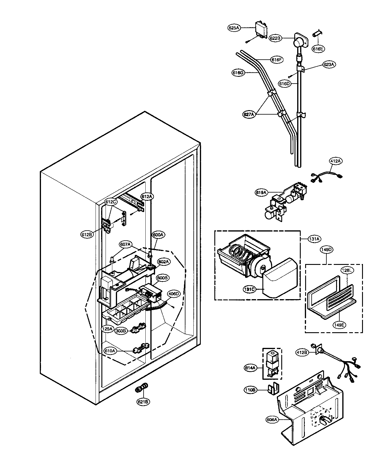 Kenmore 79531002700 ice/water parts diagram